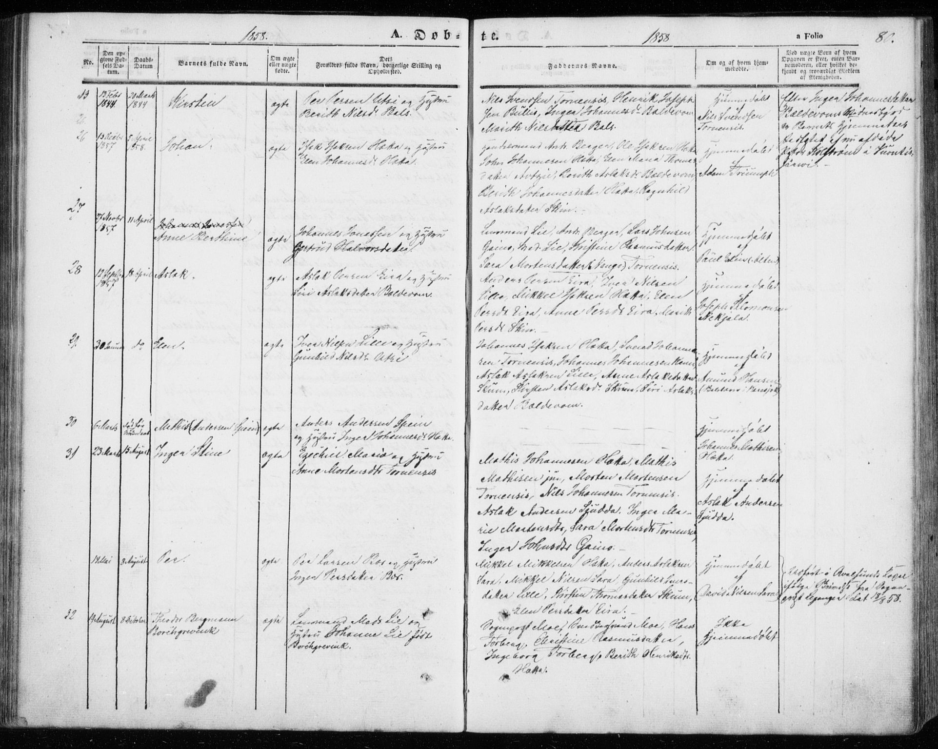 Kautokeino sokneprestembete, SATØ/S-1340/H/Ha/L0002.kirke: Parish register (official) no. 2, 1843-1861, p. 80