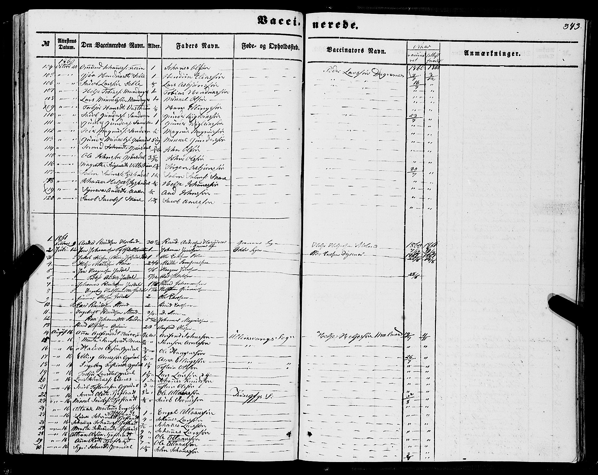 Ullensvang sokneprestembete, SAB/A-78701/H/Haa: Parish register (official) no. A 11, 1854-1866, p. 343