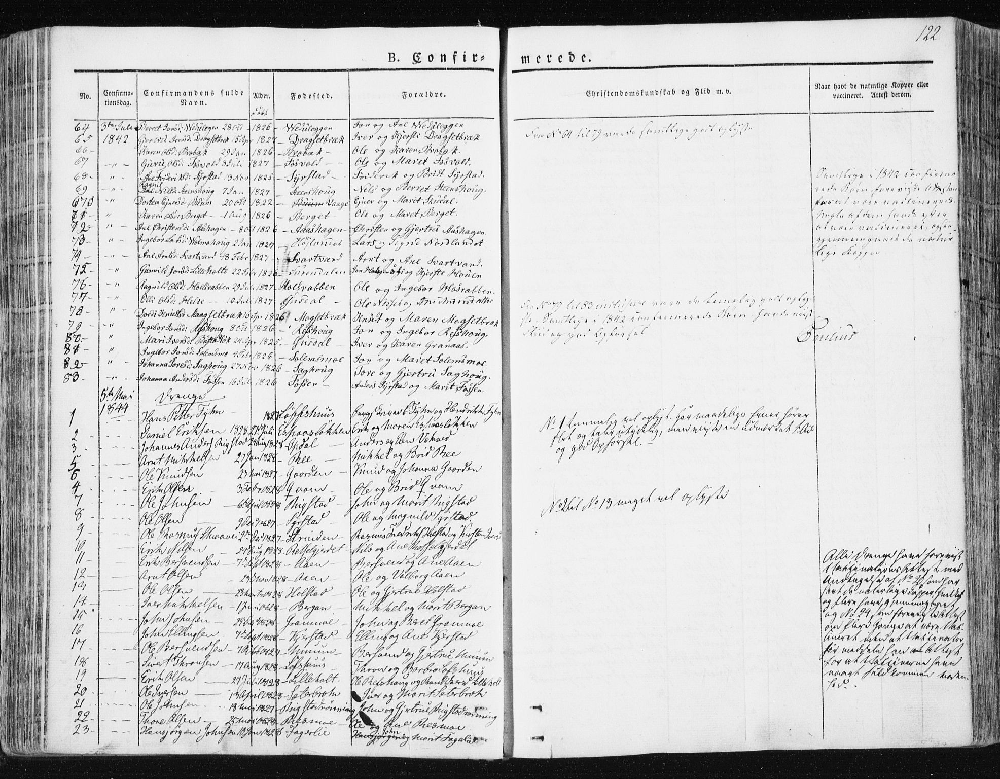 Ministerialprotokoller, klokkerbøker og fødselsregistre - Sør-Trøndelag, SAT/A-1456/672/L0855: Parish register (official) no. 672A07, 1829-1860, p. 122