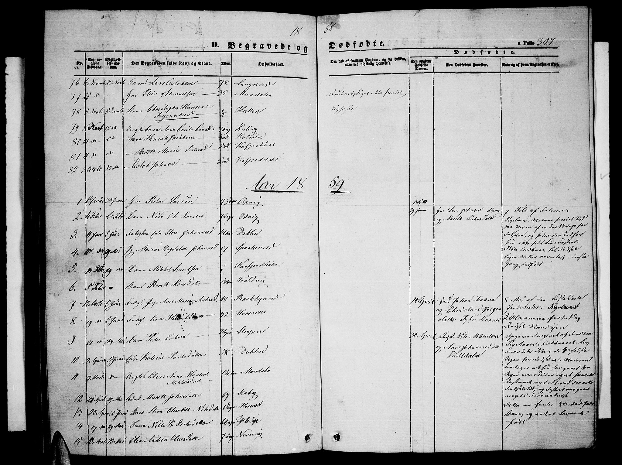 Lyngen sokneprestembete, SATØ/S-1289/H/He/Heb/L0002klokker: Parish register (copy) no. 2, 1839-1860, p. 307