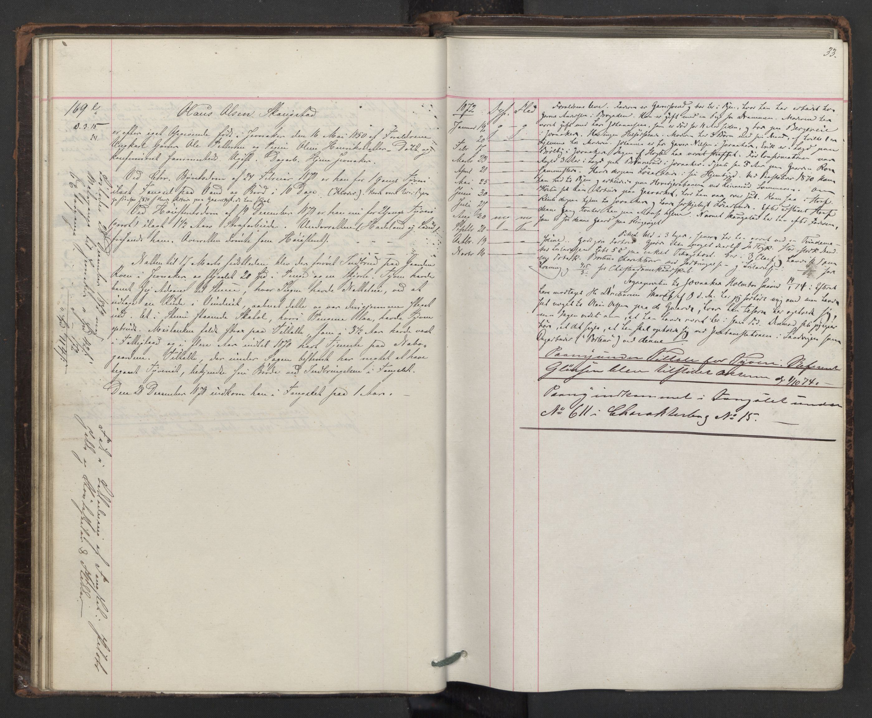Botsfengslet, AV/RA-S-1539/D/Db/Dbb/L0014: 137e - 437e, 1871-1873, p. 33