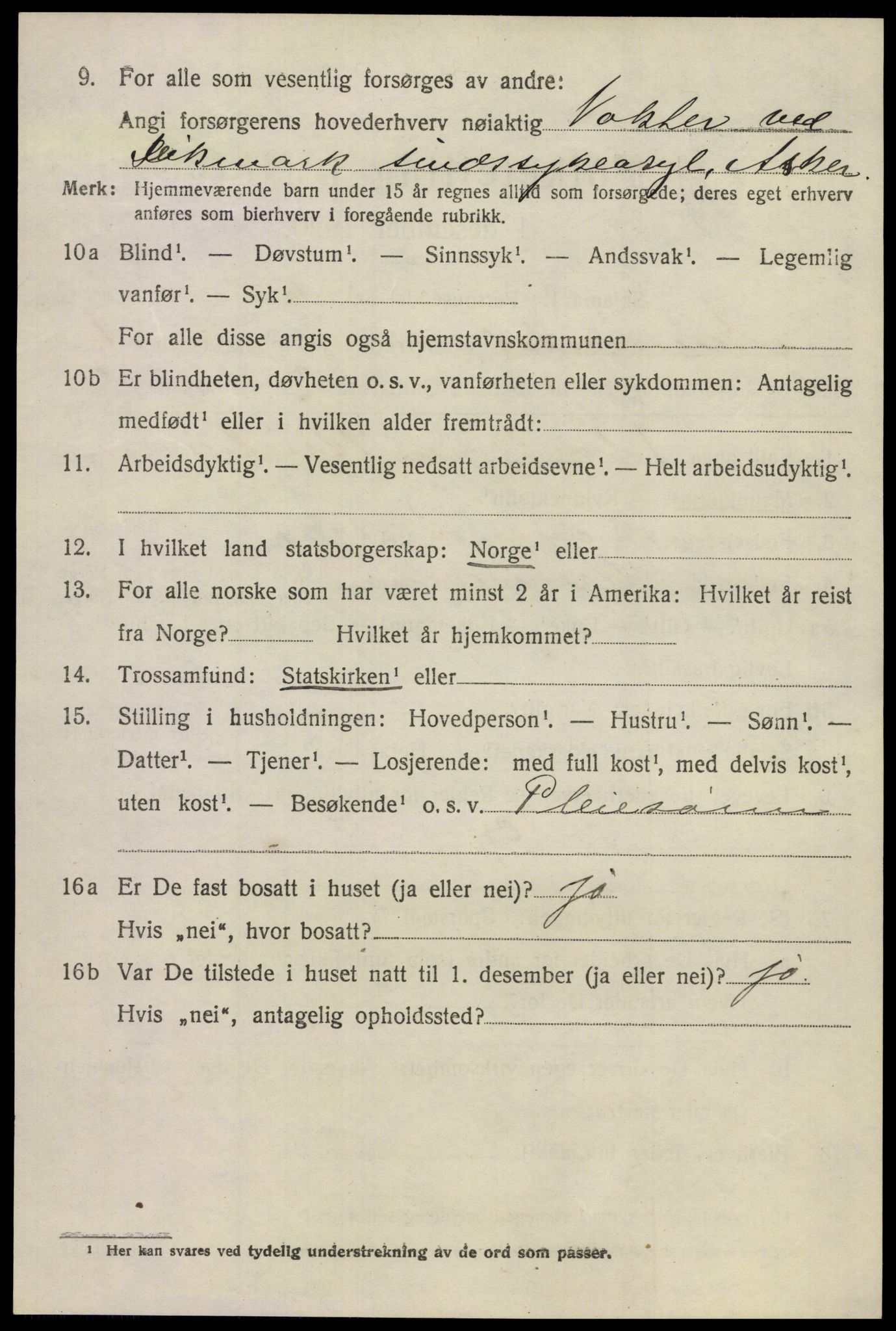 SAO, 1920 census for Nannestad, 1920, p. 2300