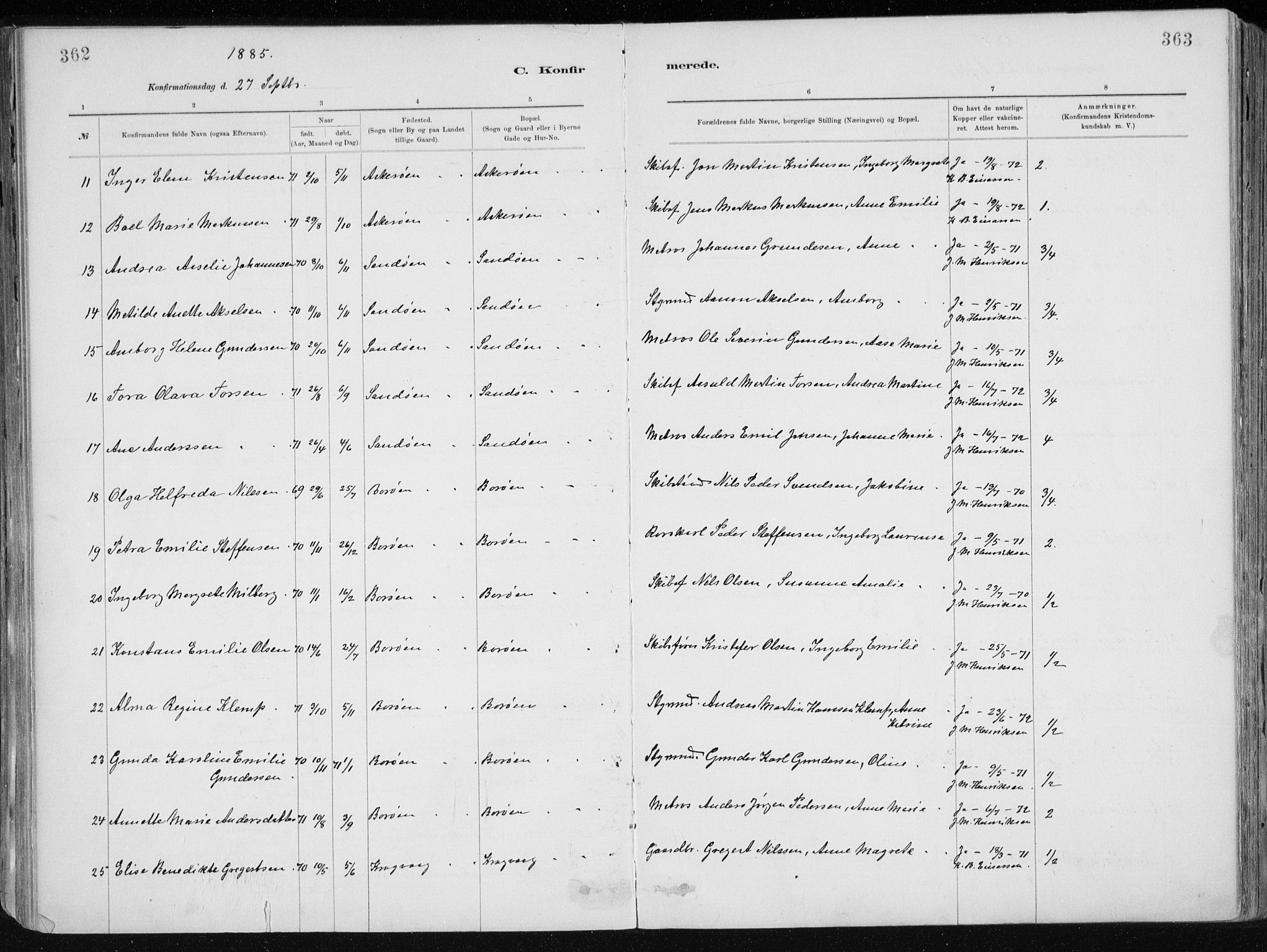 Dypvåg sokneprestkontor, AV/SAK-1111-0007/F/Fa/Faa/L0008: Parish register (official) no. A 8, 1885-1906, p. 362-363