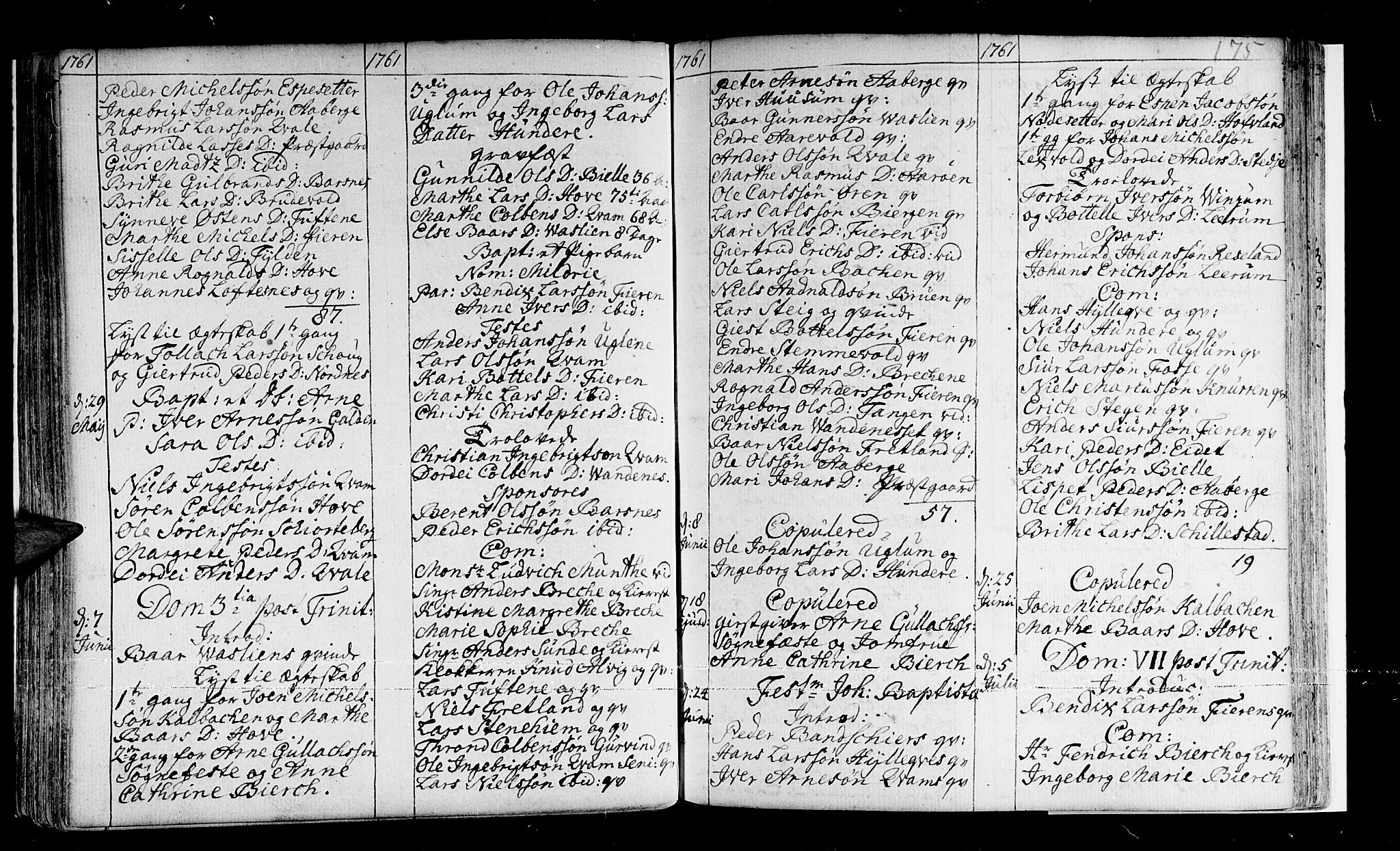 Sogndal sokneprestembete, SAB/A-81301/H/Haa/Haaa/L0003: Parish register (official) no. A 3, 1747-1768, p. 175