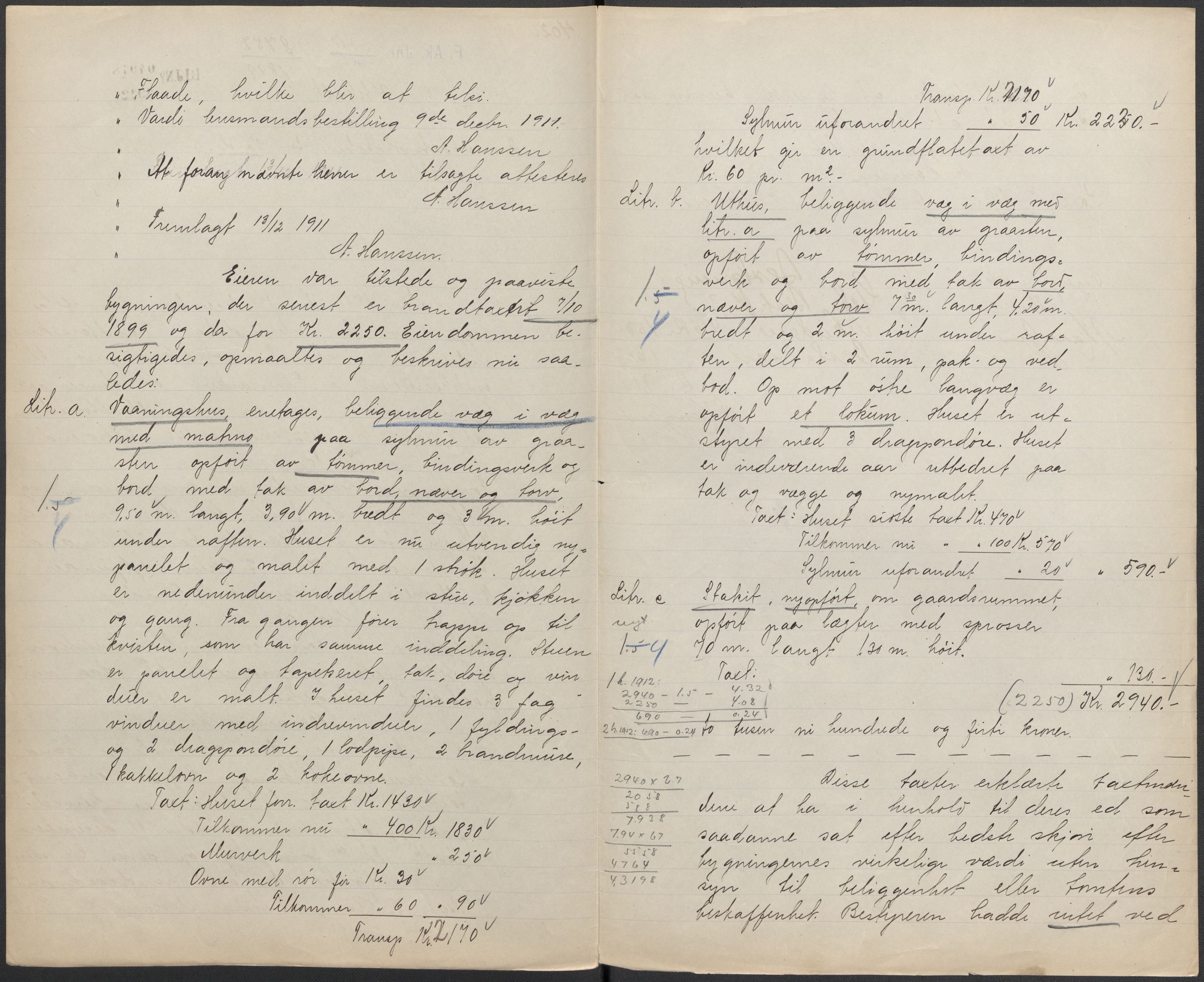 Norges Brannkasse, AV/RA-S-1549/E/Eu/L0019: Branntakster for Vardø by, 1889-1955, p. 28