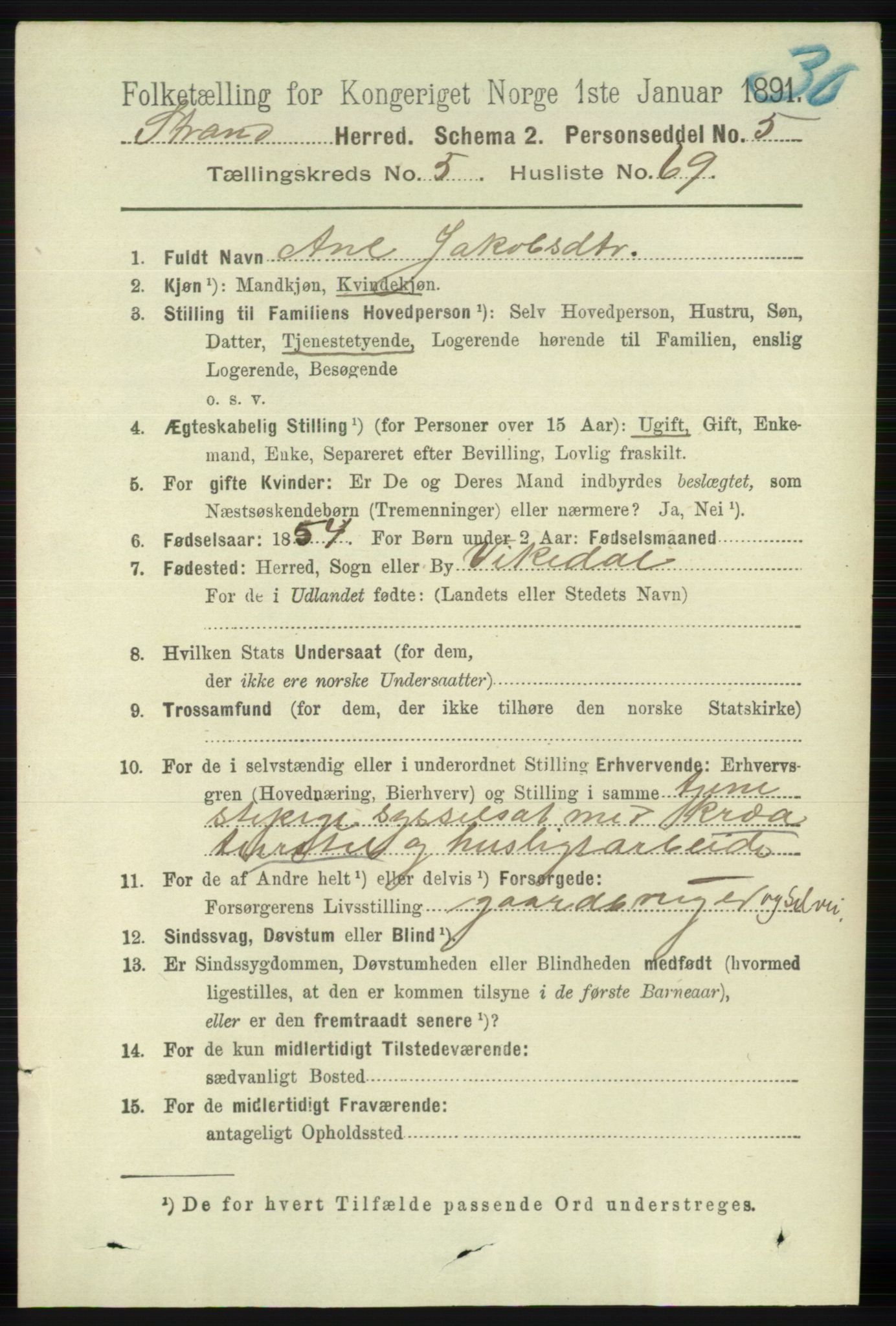 RA, 1891 census for 1130 Strand, 1891, p. 1626