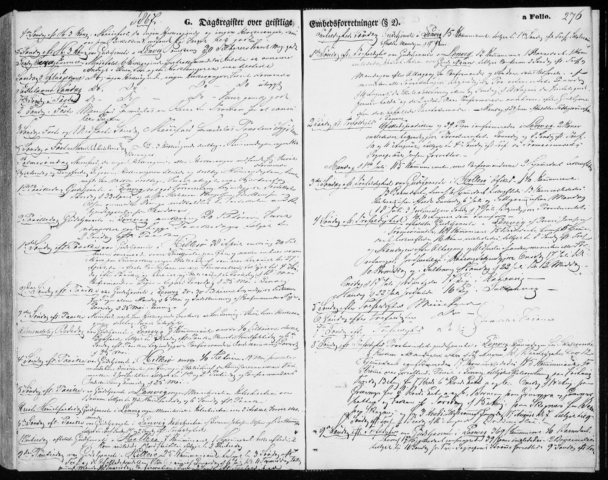 Lenvik sokneprestembete, SATØ/S-1310/H/Ha/Haa/L0009kirke: Parish register (official) no. 9, 1866-1873, p. 276