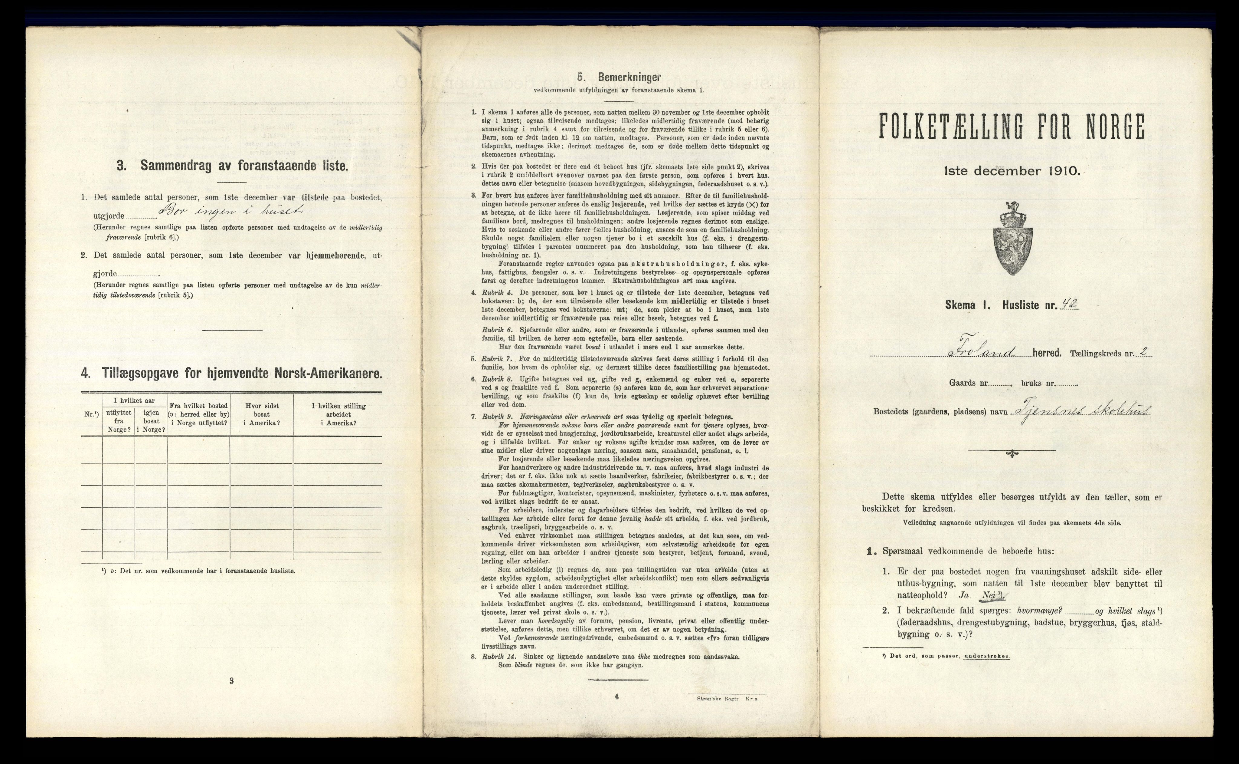 RA, 1910 census for Froland, 1910, p. 172