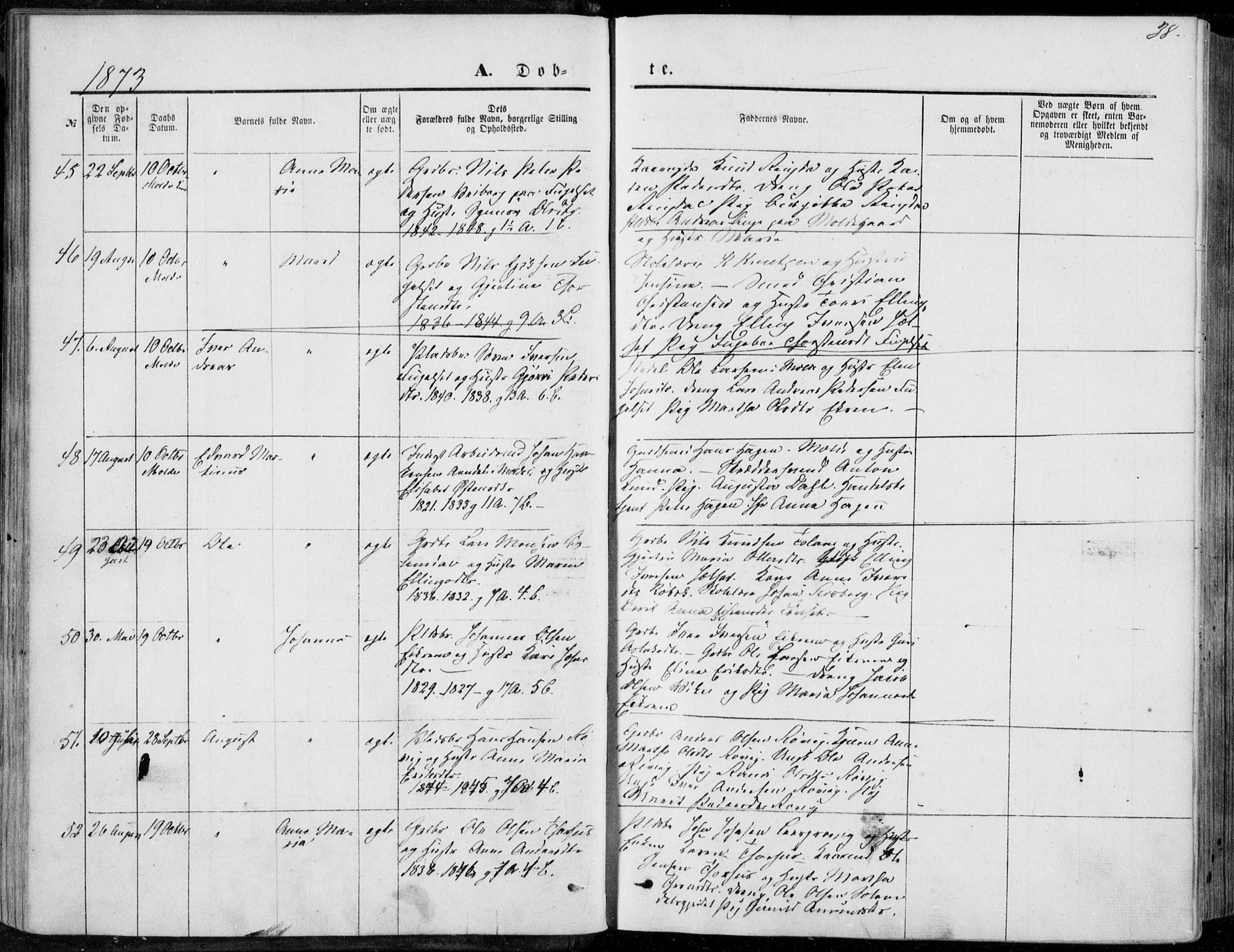 Ministerialprotokoller, klokkerbøker og fødselsregistre - Møre og Romsdal, AV/SAT-A-1454/555/L0655: Parish register (official) no. 555A05, 1869-1886, p. 38