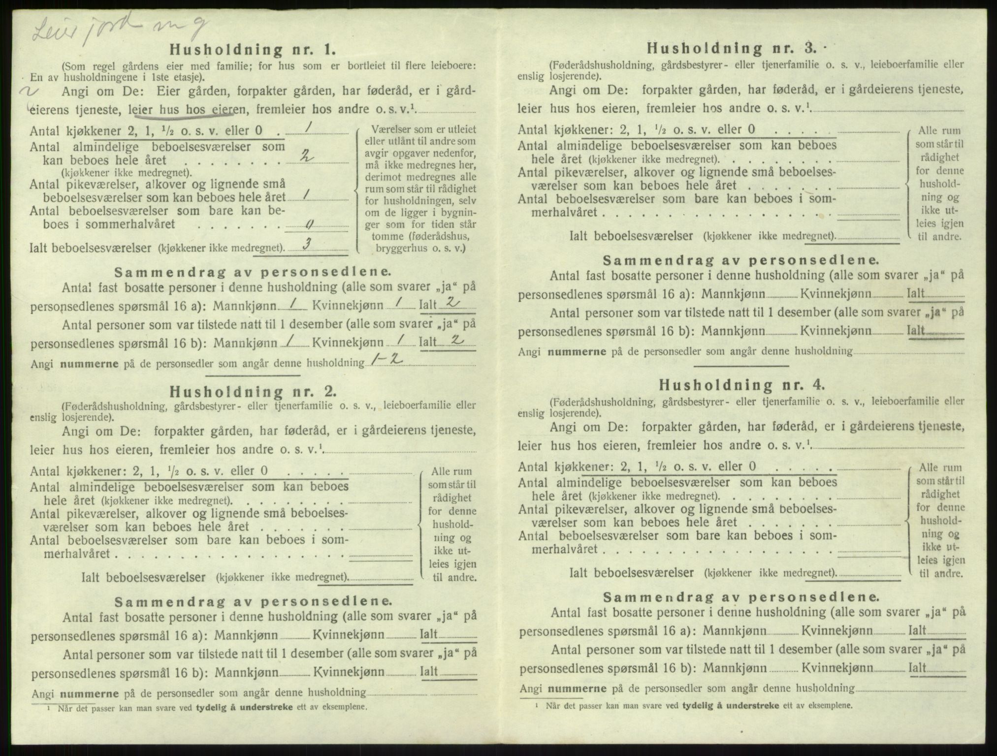 SAB, 1920 census for Balestrand, 1920, p. 684