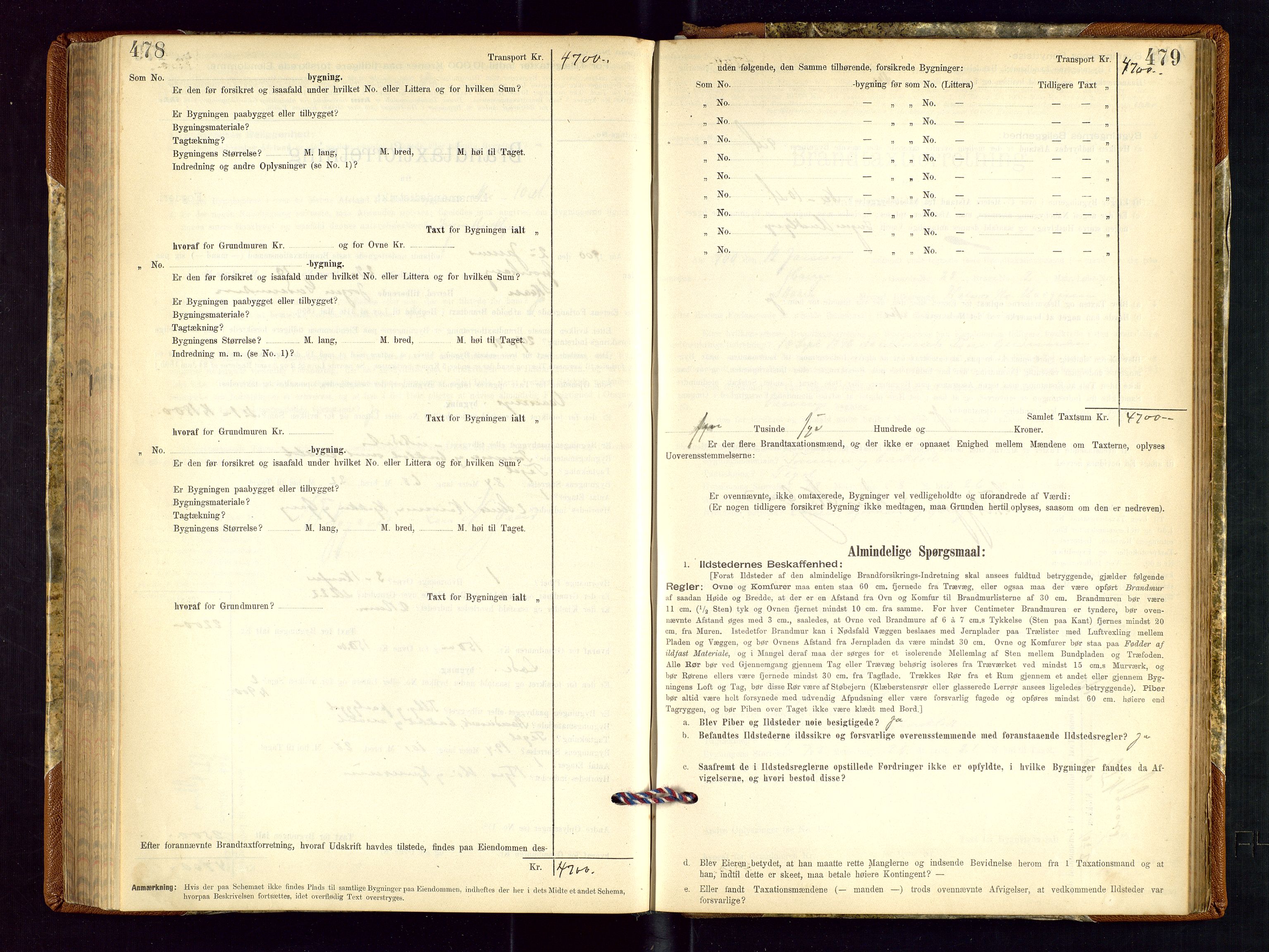 Torvestad lensmannskontor, SAST/A-100307/1/Gob/L0001: "Brandtaxationsprotokol for Torvestad Lensmannsdistrikt", 1895-1904, p. 478-479