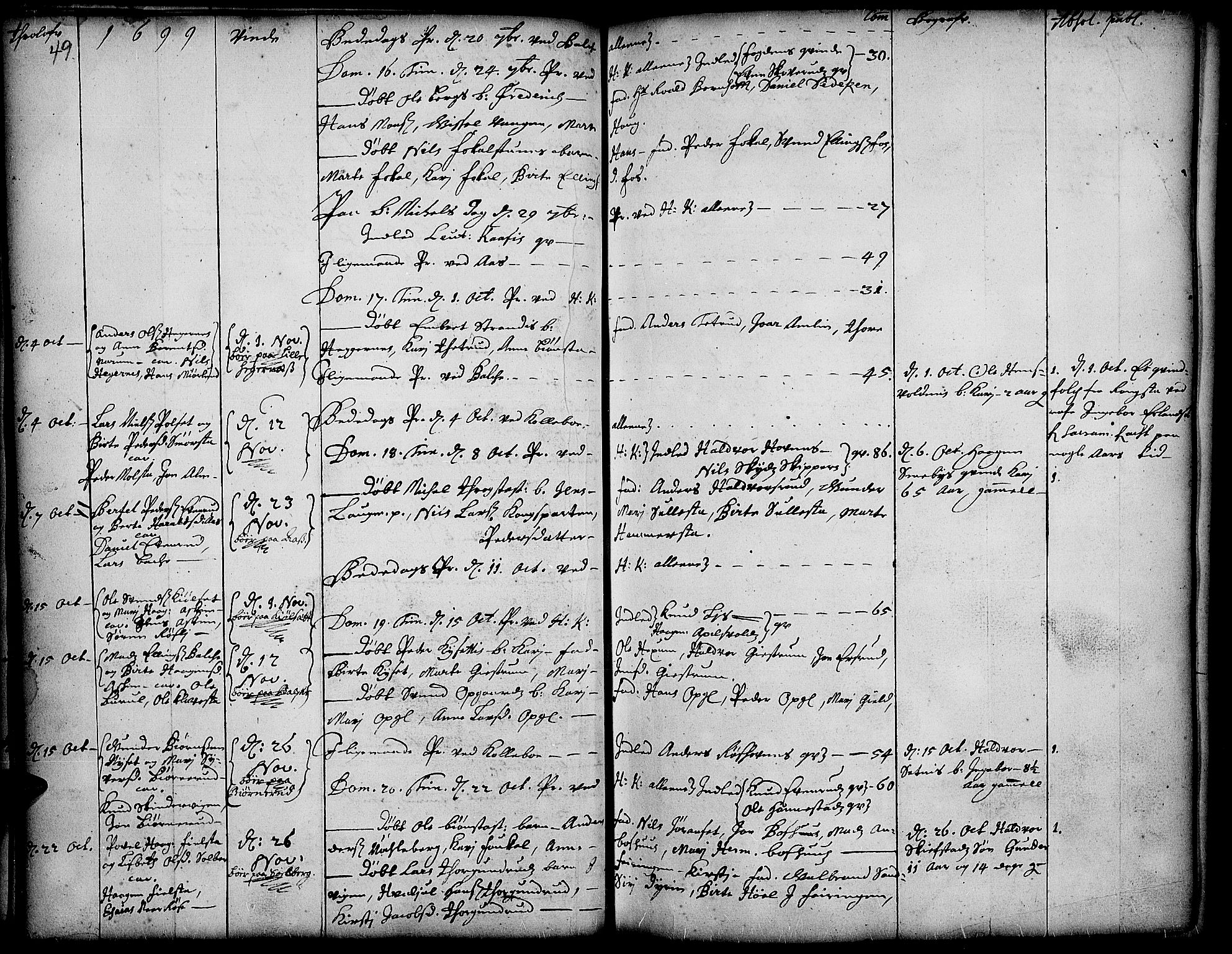 Toten prestekontor, AV/SAH-PREST-102/H/Ha/Haa/L0001: Parish register (official) no. 1, 1695-1713, p. 49