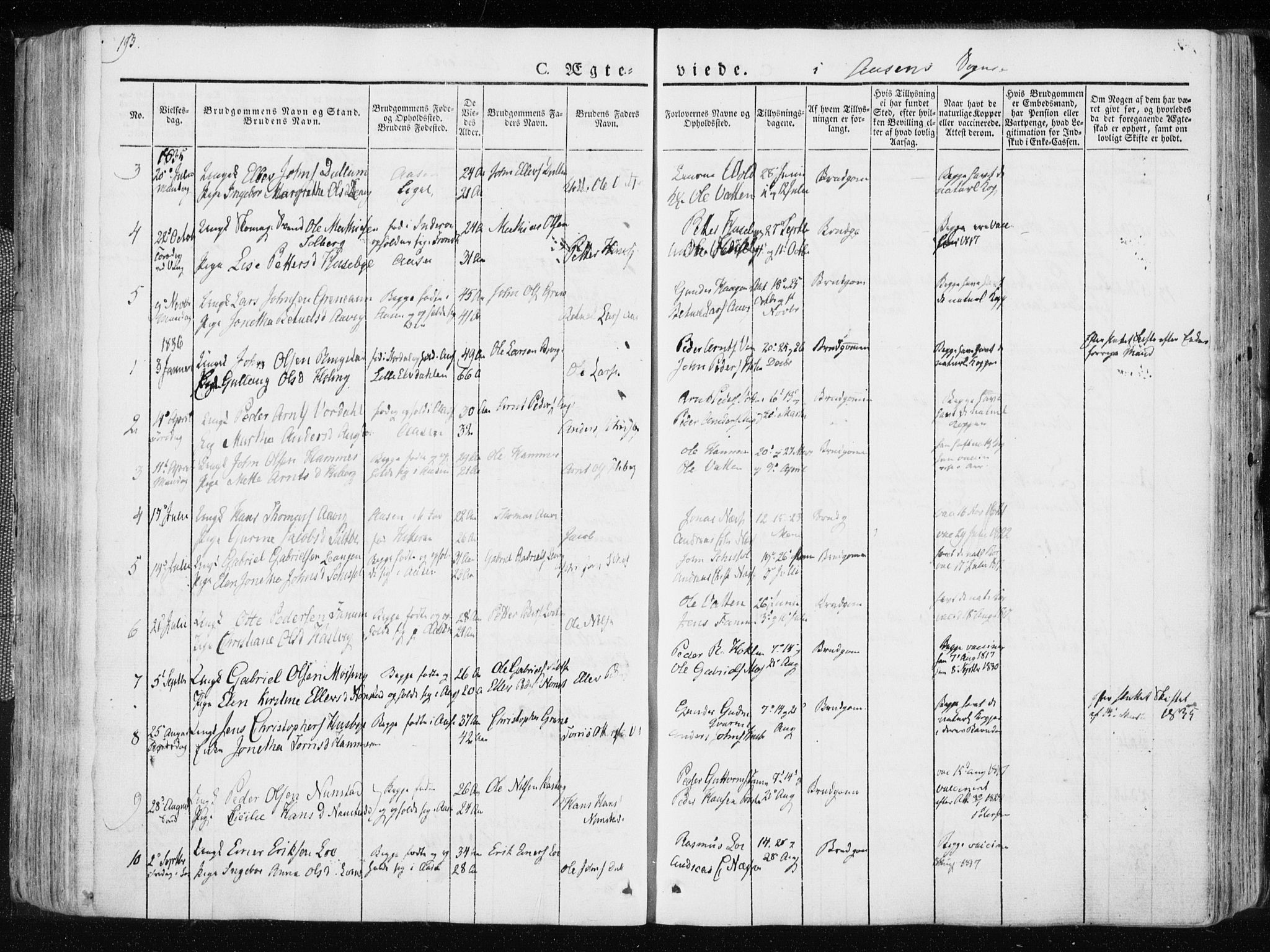 Ministerialprotokoller, klokkerbøker og fødselsregistre - Nord-Trøndelag, AV/SAT-A-1458/713/L0114: Parish register (official) no. 713A05, 1827-1839, p. 193