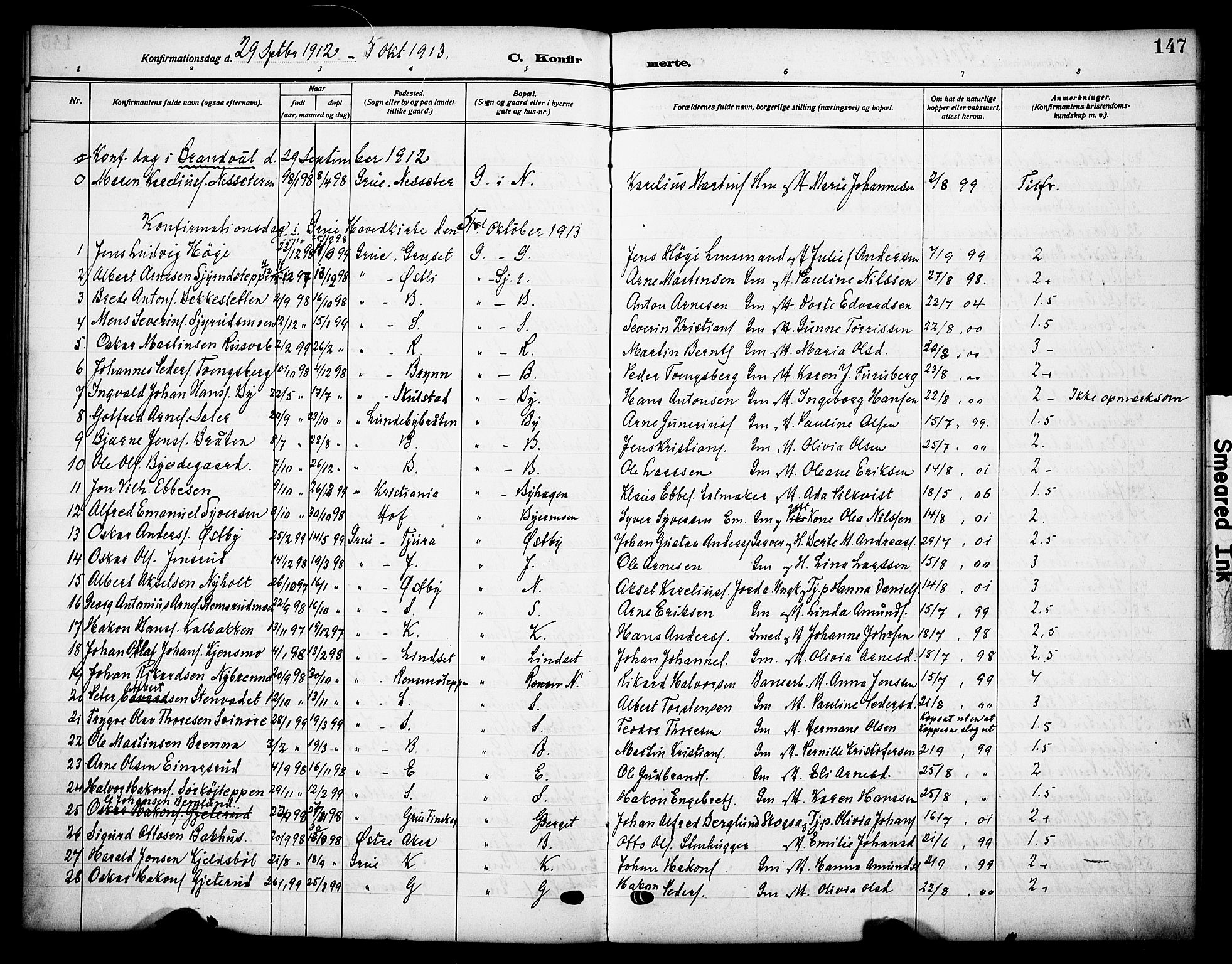 Grue prestekontor, AV/SAH-PREST-036/H/Ha/Haa/L0015: Parish register (official) no. 15, 1911-1922, p. 147