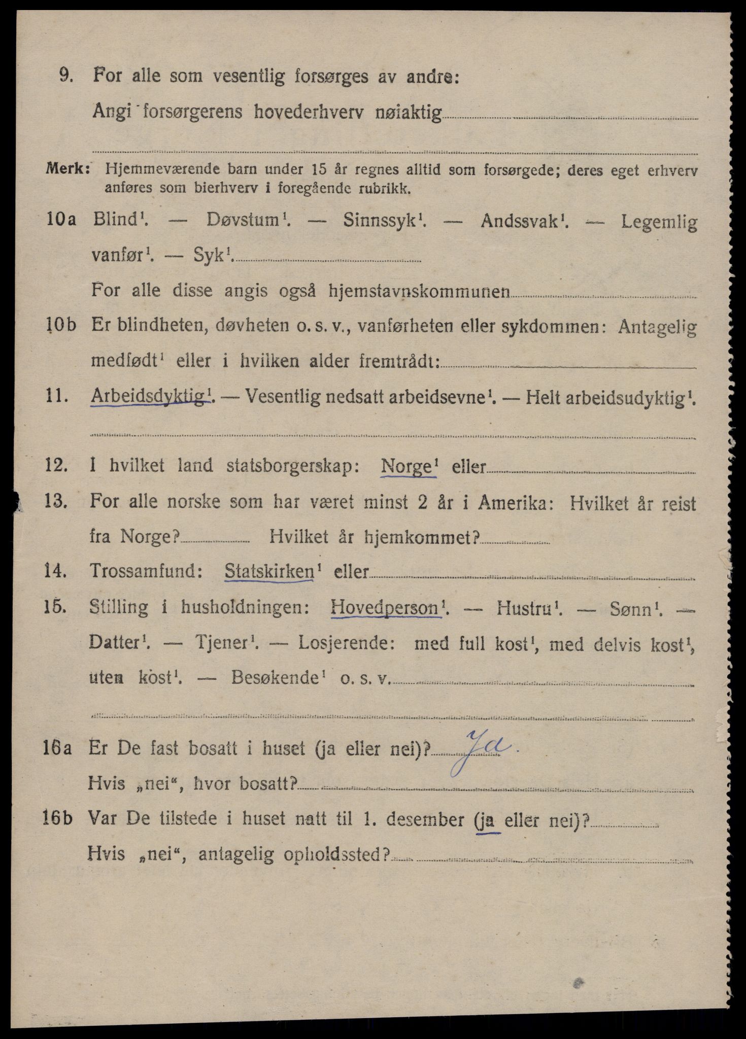 SAT, 1920 census for Borgund, 1920, p. 12921