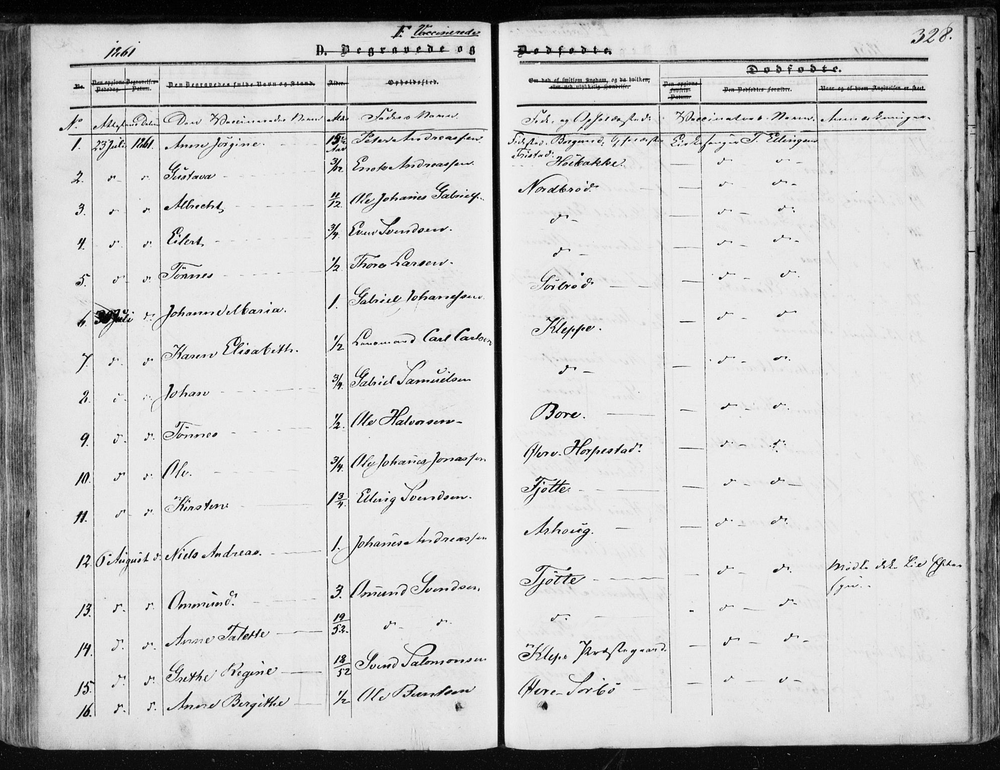 Klepp sokneprestkontor, SAST/A-101803/001/3/30BA/L0005: Parish register (official) no. A 5, 1853-1870, p. 328