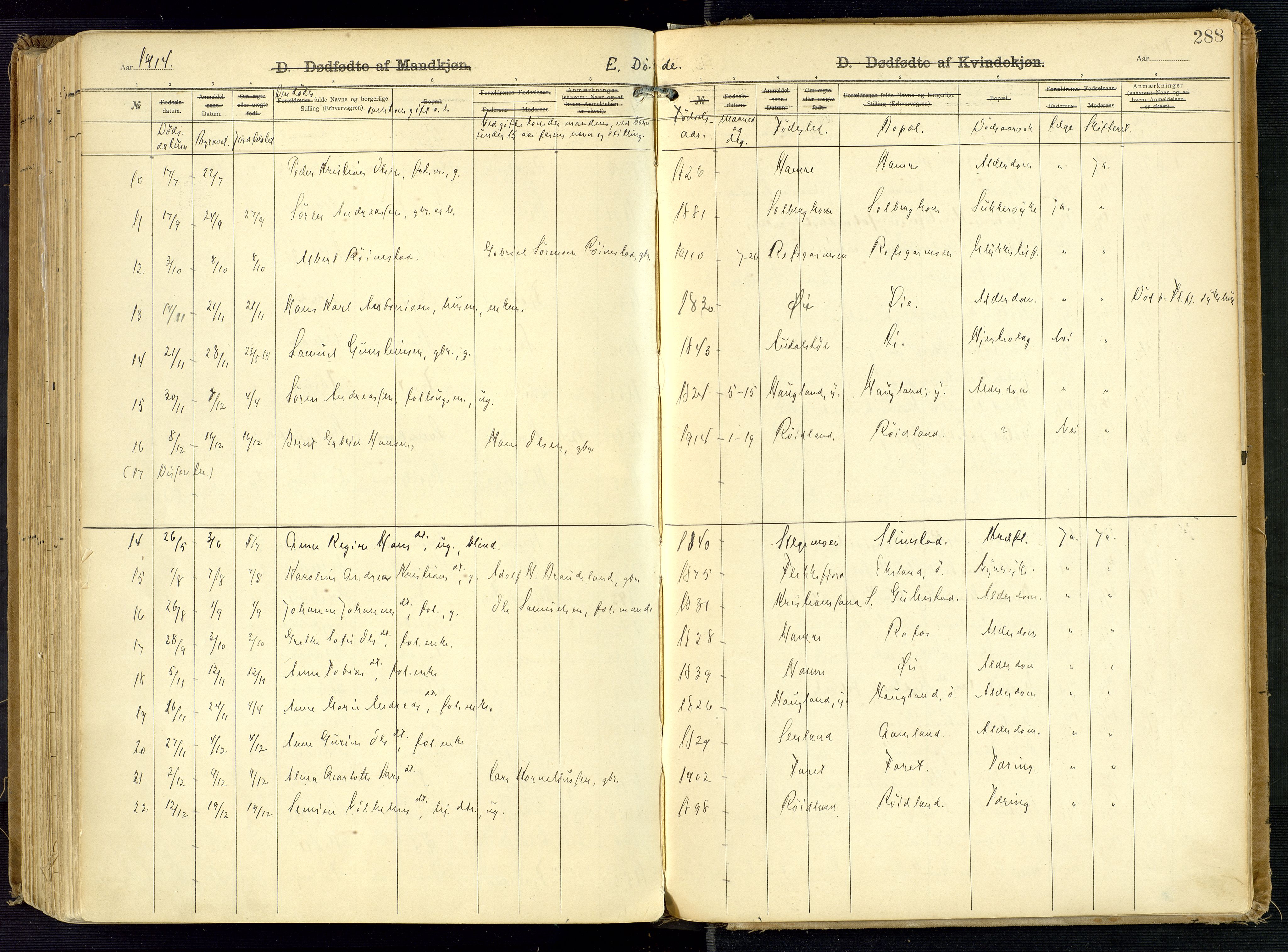 Kvinesdal sokneprestkontor, AV/SAK-1111-0026/F/Fa/Fab/L0009: Parish register (official) no. A 9, 1898-1915, p. 288