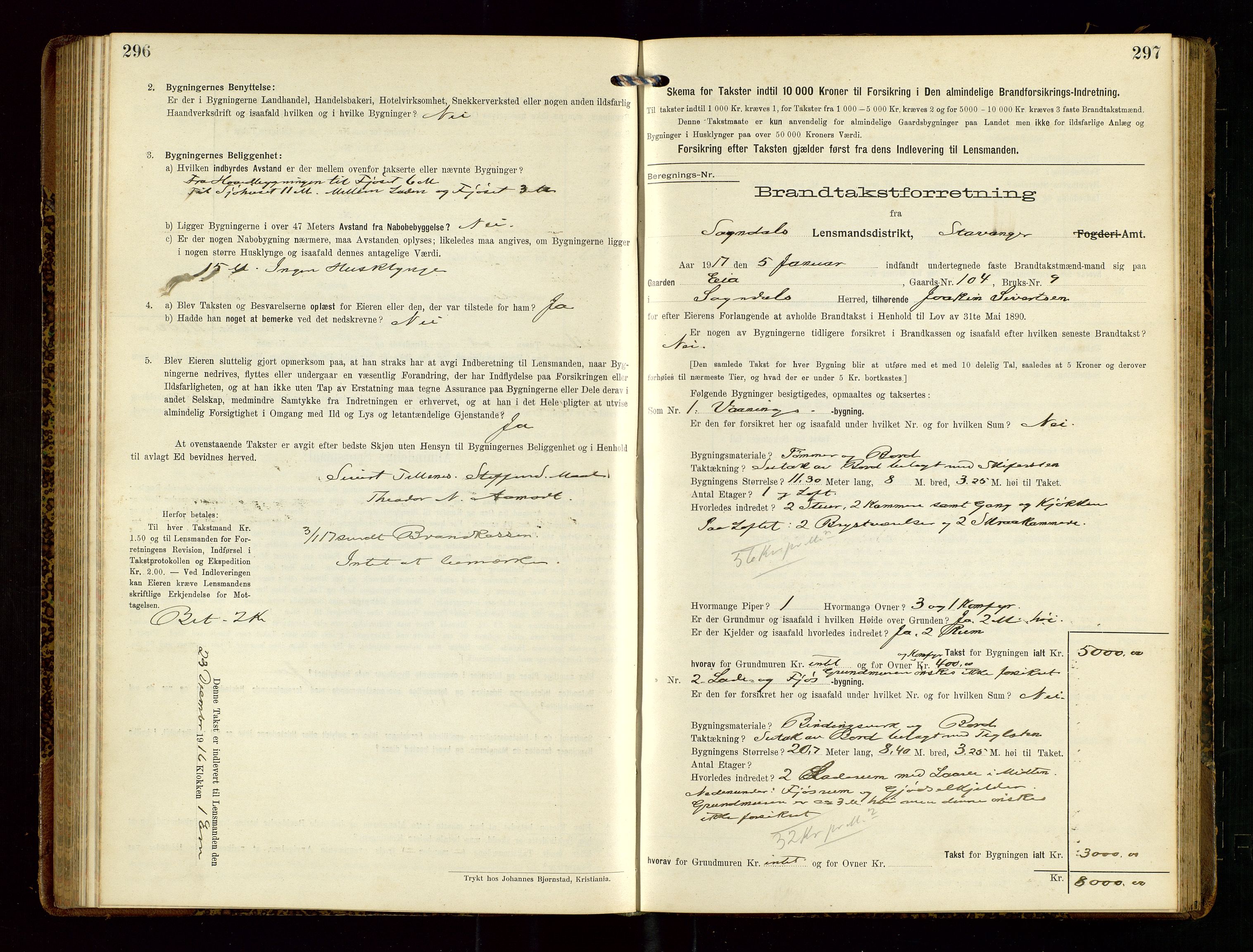 Sokndal lensmannskontor, AV/SAST-A-100417/Gob/L0003: "Brandtakst-Protokol", 1914-1917, p. 296-297