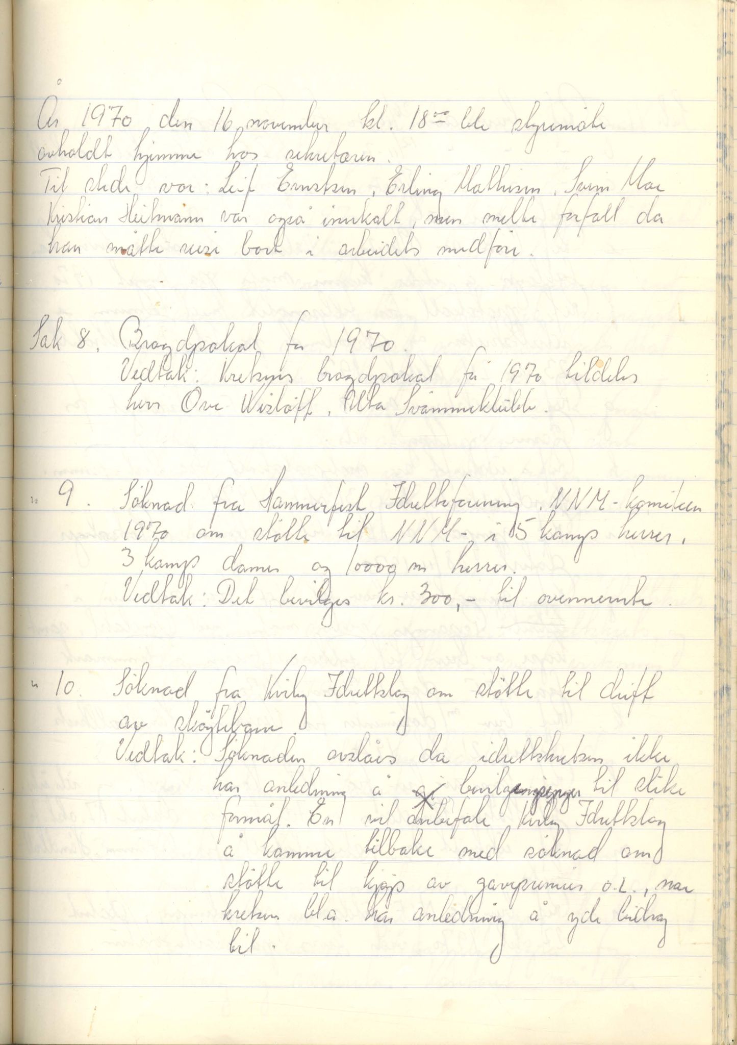 Vest-Finnmark Idrettskrets, FMFB/A-1042/A/Aa/L0003: Møteprotokoll for styre, kretsting og arbeidsutvalg, 1961-1971, p. 309