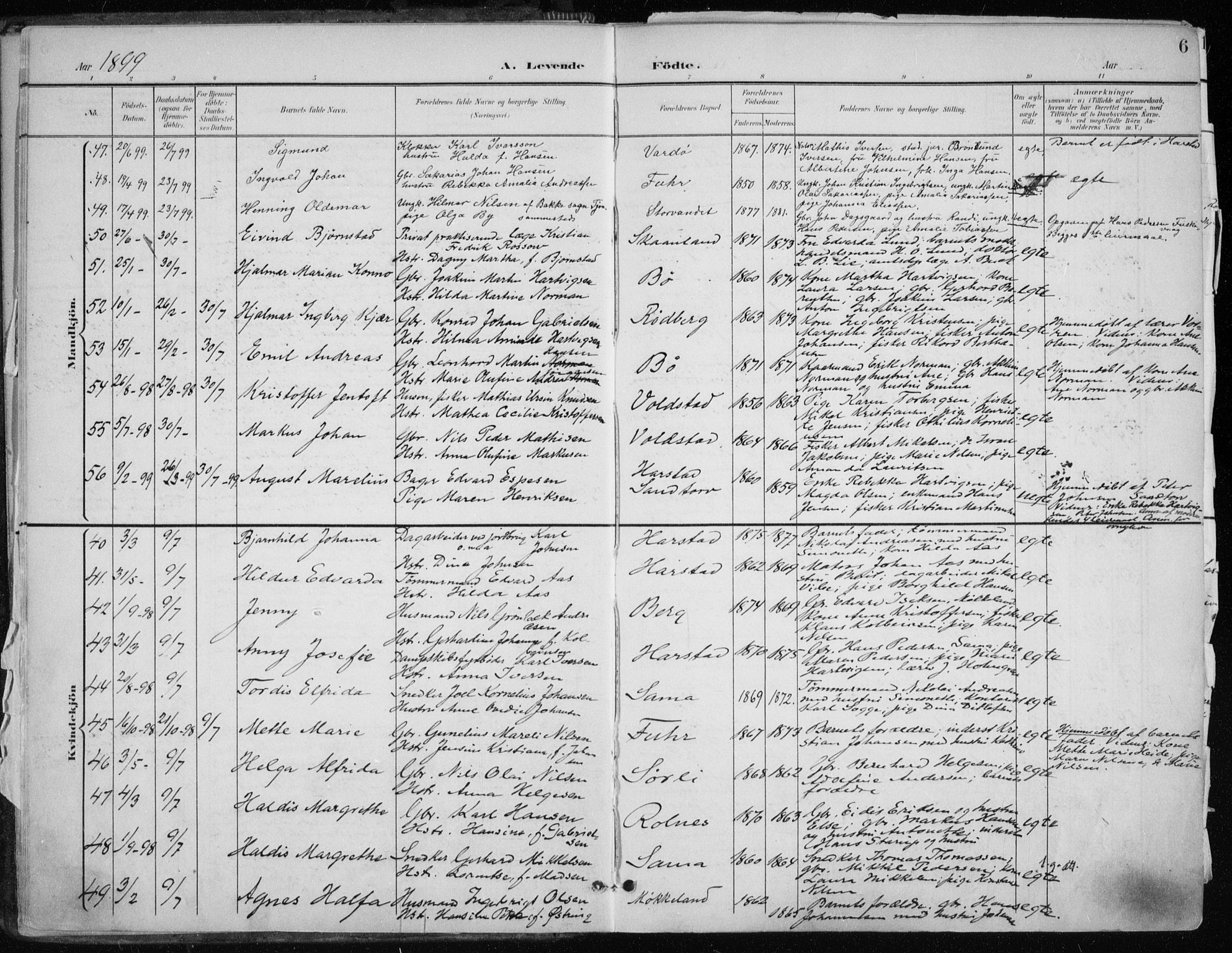 Trondenes sokneprestkontor, SATØ/S-1319/H/Ha/L0017kirke: Parish register (official) no. 17, 1899-1908, p. 6