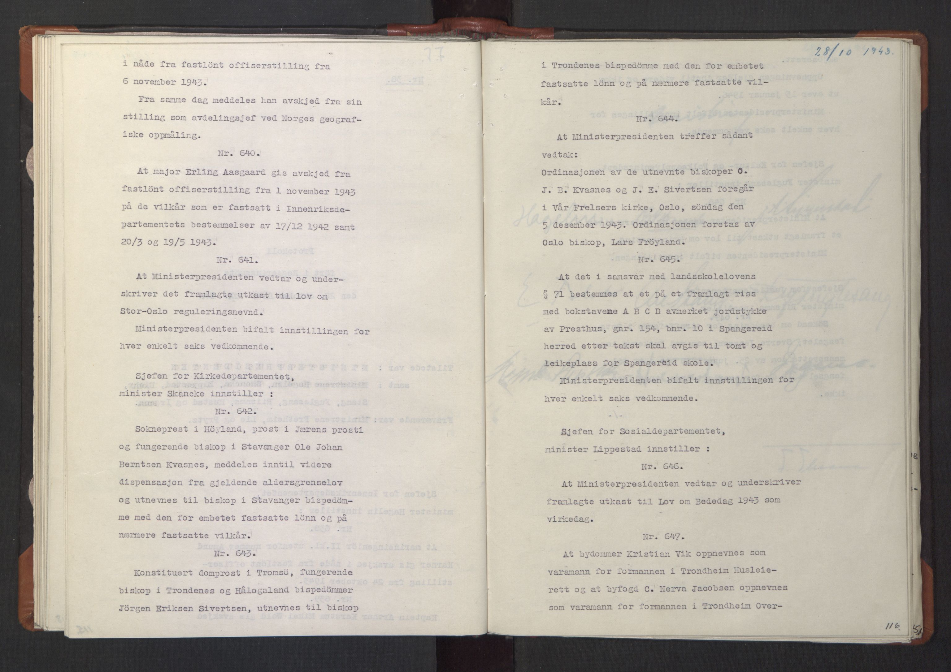 NS-administrasjonen 1940-1945 (Statsrådsekretariatet, de kommisariske statsråder mm), RA/S-4279/D/Da/L0003: Vedtak (Beslutninger) nr. 1-746 og tillegg nr. 1-47 (RA. j.nr. 1394/1944, tilgangsnr. 8/1944, 1943, p. 118