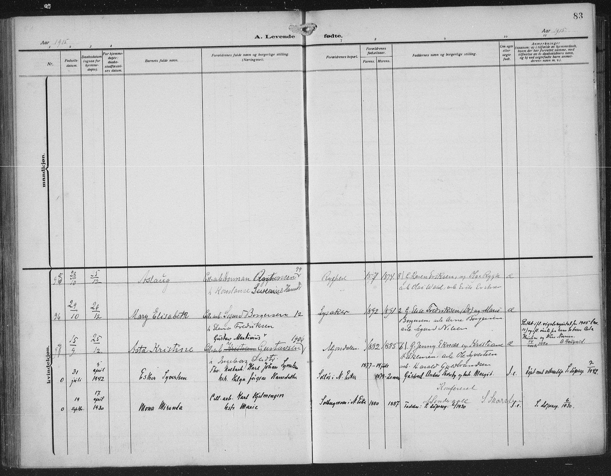 Nedre Eiker kirkebøker, AV/SAKO-A-612/F/Fa/L0007: Parish register (official) no. 7, 1912-1918, p. 83