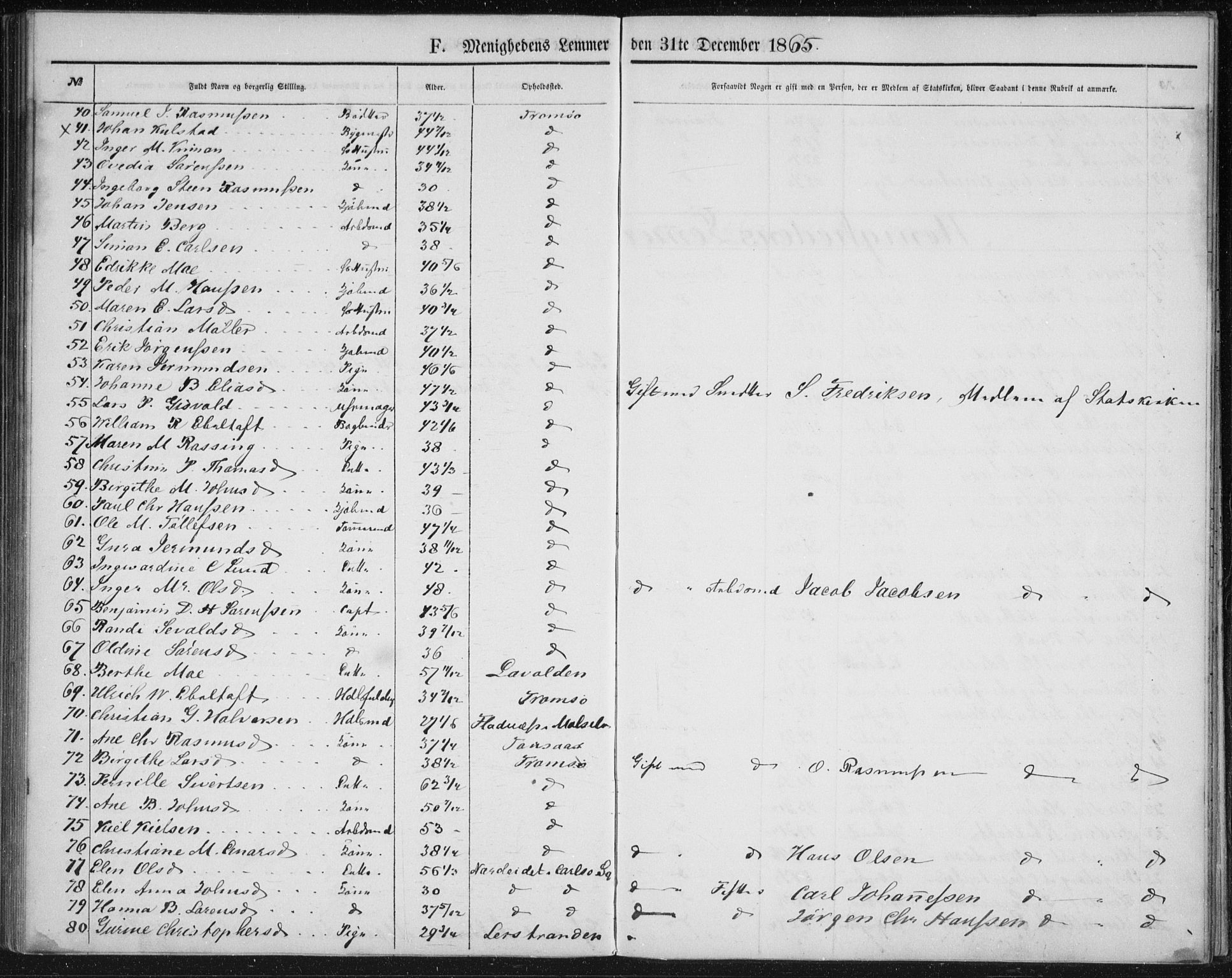 Uten arkivreferanse, SATØ/-: Dissenter register no. DP 1, 1856-1892