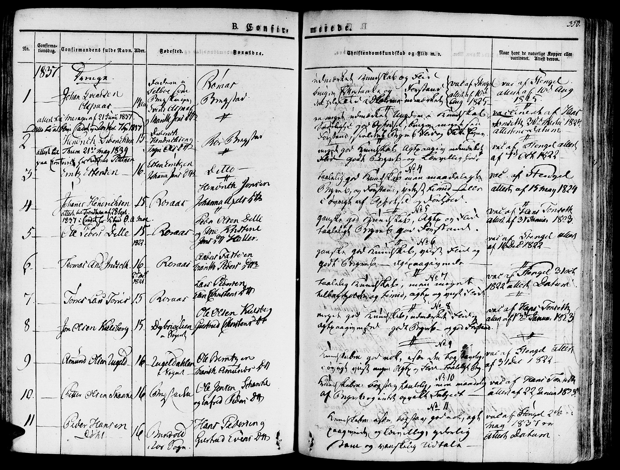 Ministerialprotokoller, klokkerbøker og fødselsregistre - Sør-Trøndelag, SAT/A-1456/681/L0930: Parish register (official) no. 681A08, 1829-1844, p. 350