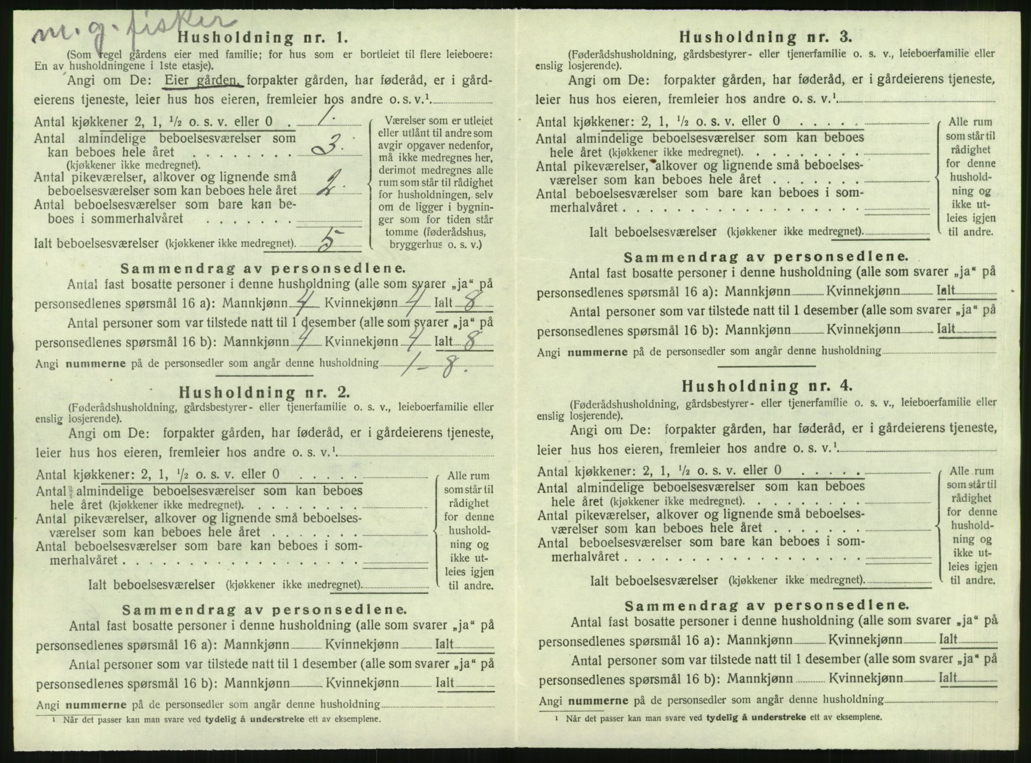 SAT, 1920 census for Hopen, 1920, p. 353