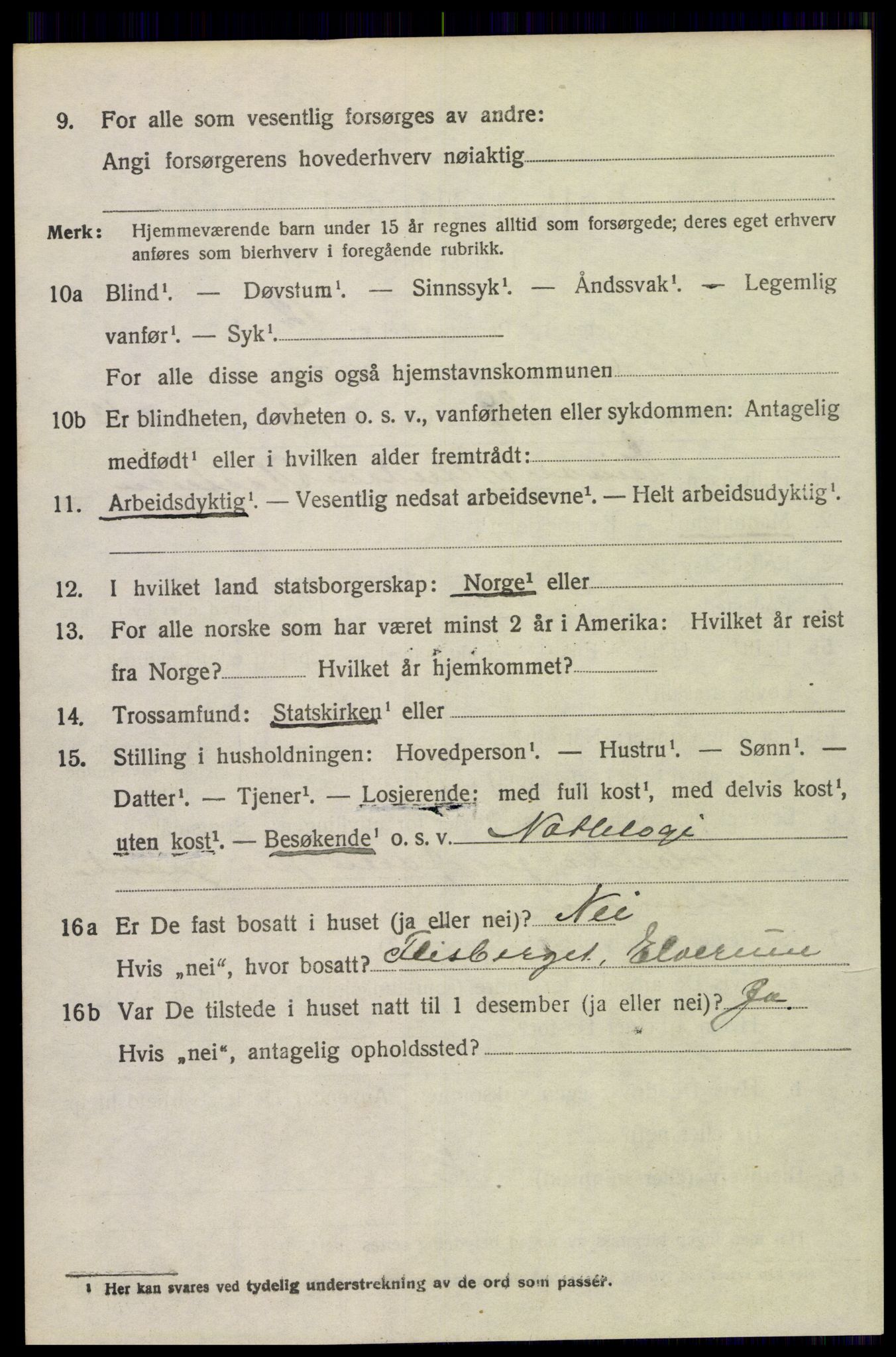 SAH, 1920 census for Trysil, 1920, p. 15210