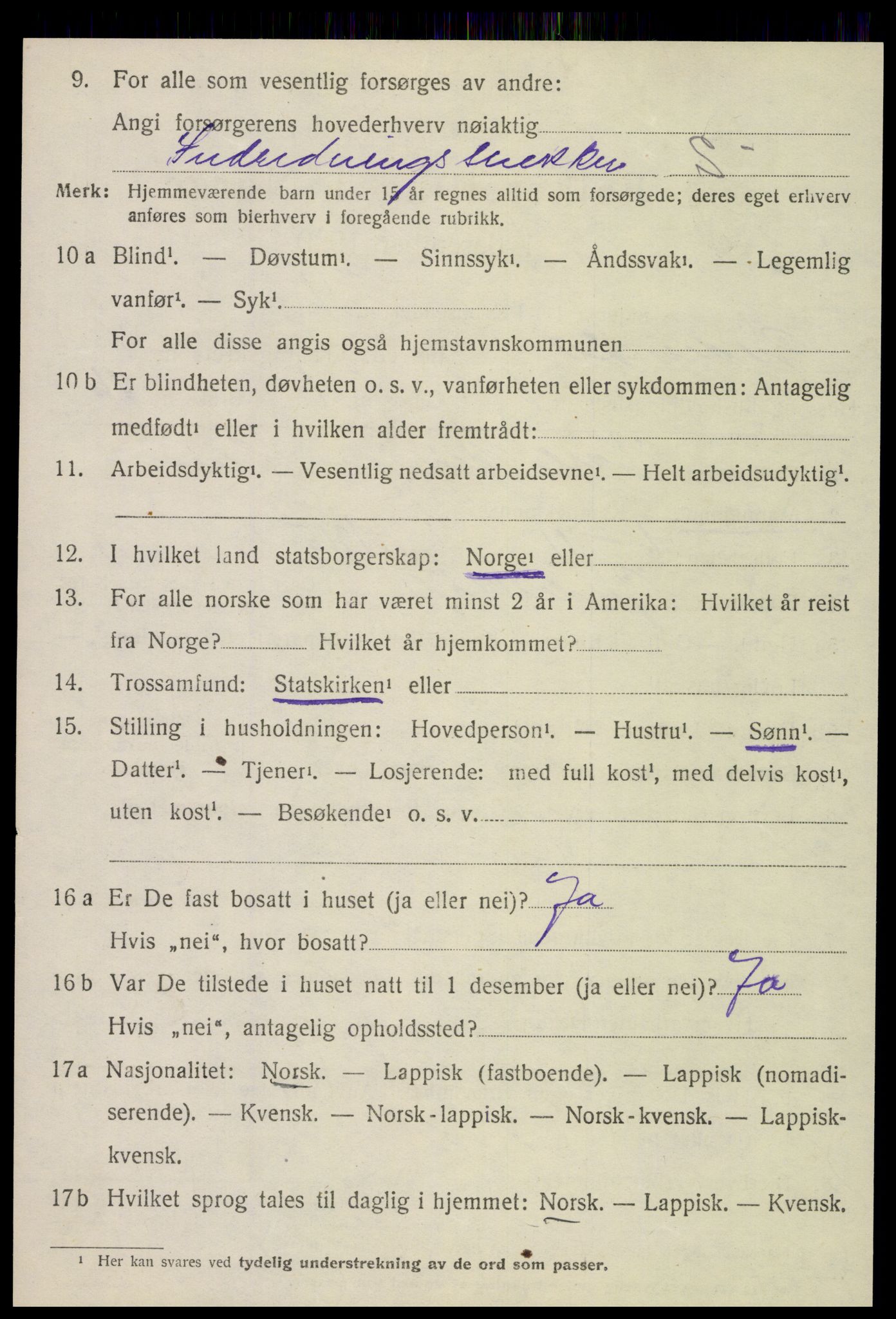 SAT, 1920 census for Gildeskål, 1920, p. 1629