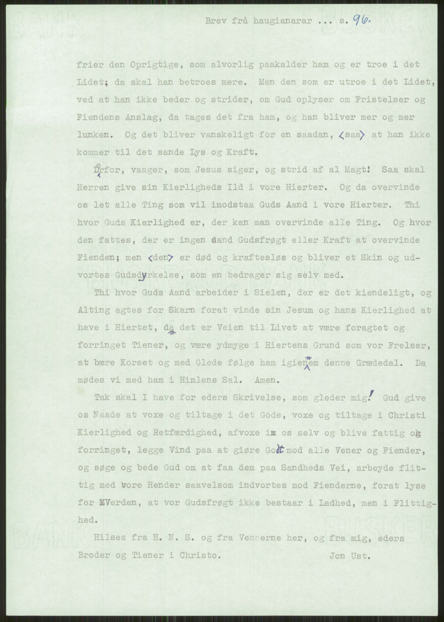 Samlinger til kildeutgivelse, Haugianerbrev, AV/RA-EA-6834/F/L0001: Haugianerbrev I: 1760-1804, 1760-1804, p. 96