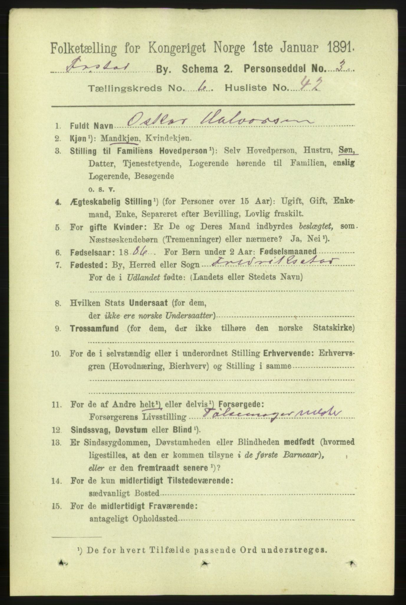 RA, 1891 census for 0103 Fredrikstad, 1891, p. 8019