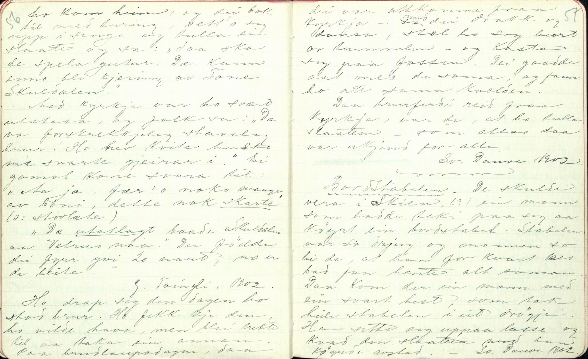 Rikard Berge, TEMU/TGM-A-1003/F/L0001/0018: 001-030 Innholdslister / 14. Folkemusik, 1902, p. 56-57