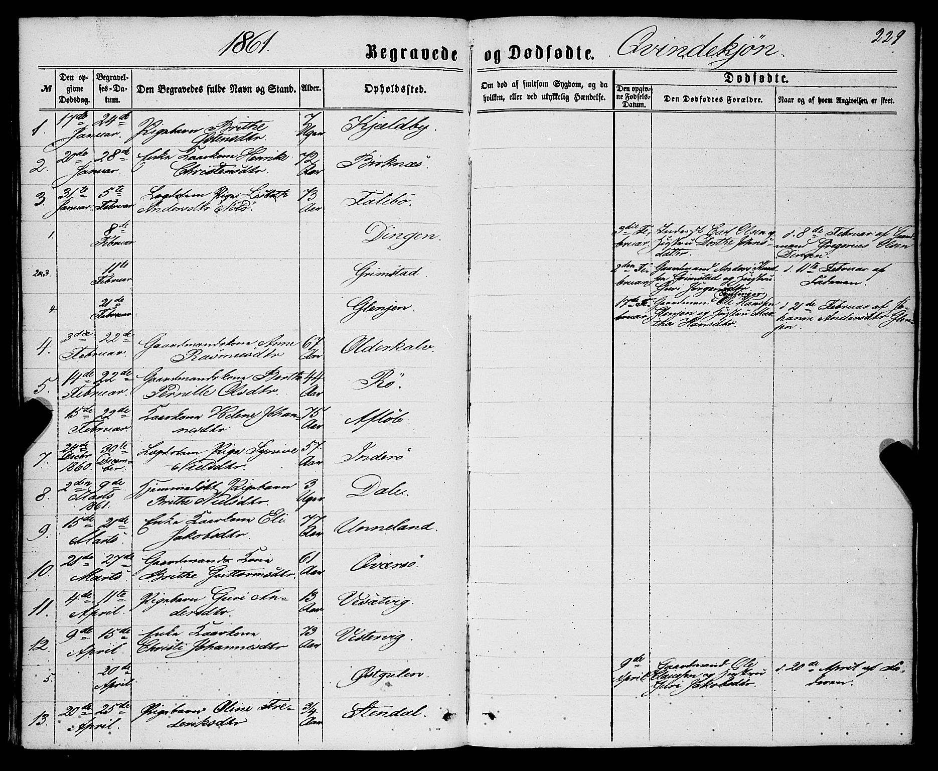 Gulen sokneprestembete, AV/SAB-A-80201/H/Haa/Haaa/L0022: Parish register (official) no. A 22, 1859-1869, p. 229