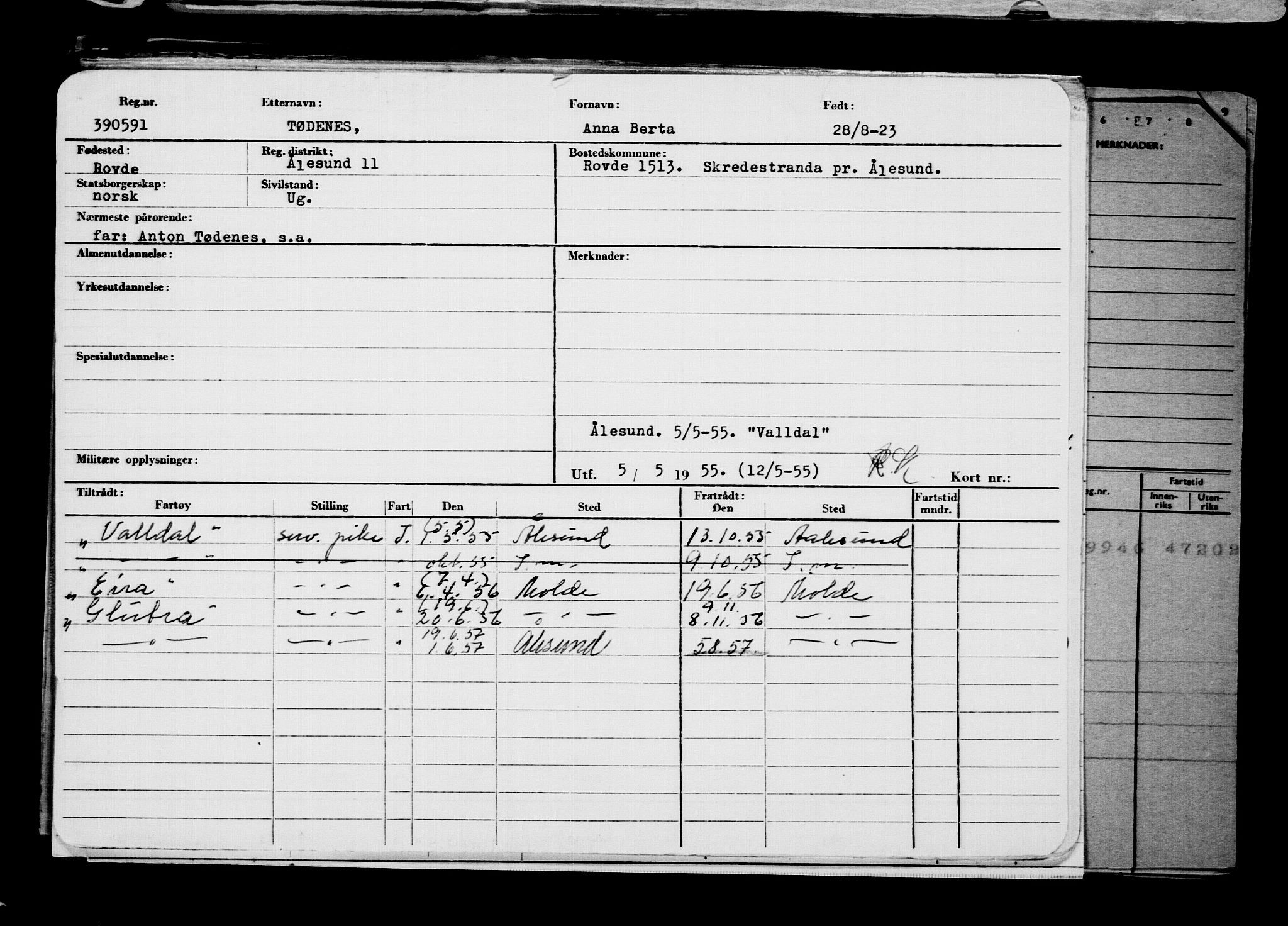 Direktoratet for sjømenn, AV/RA-S-3545/G/Gb/L0222: Hovedkort, 1923, p. 371