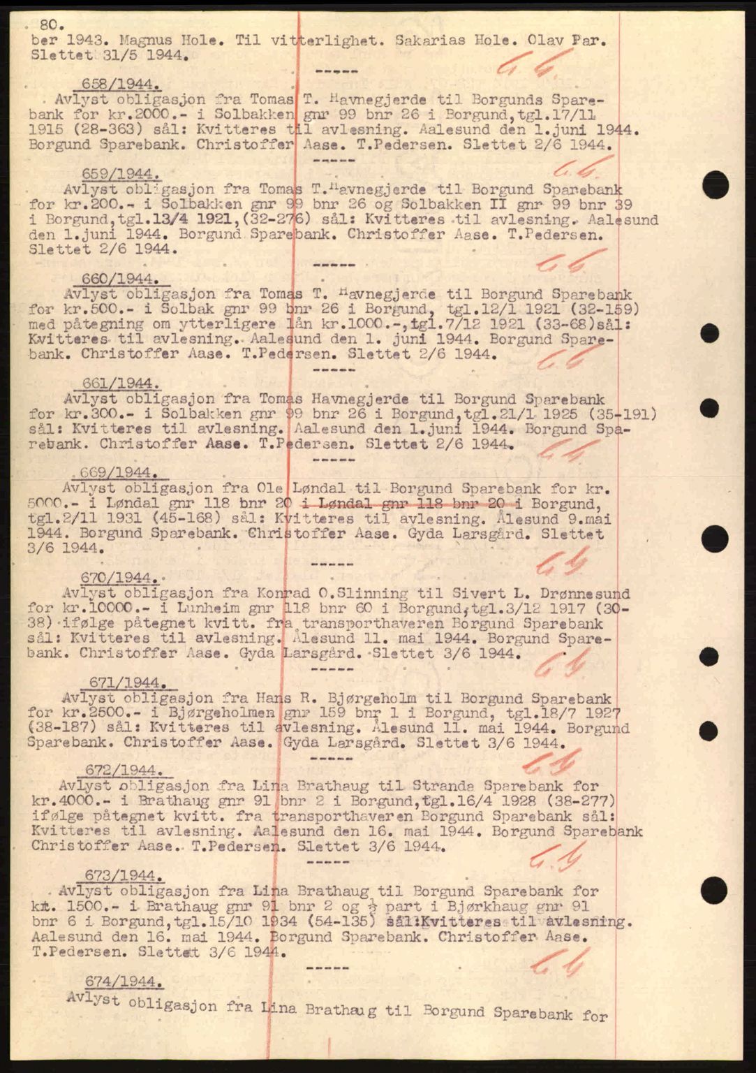 Nordre Sunnmøre sorenskriveri, SAT/A-0006/1/2/2C/2Ca: Mortgage book no. B1-6, 1938-1942, Diary no: : 658/1944