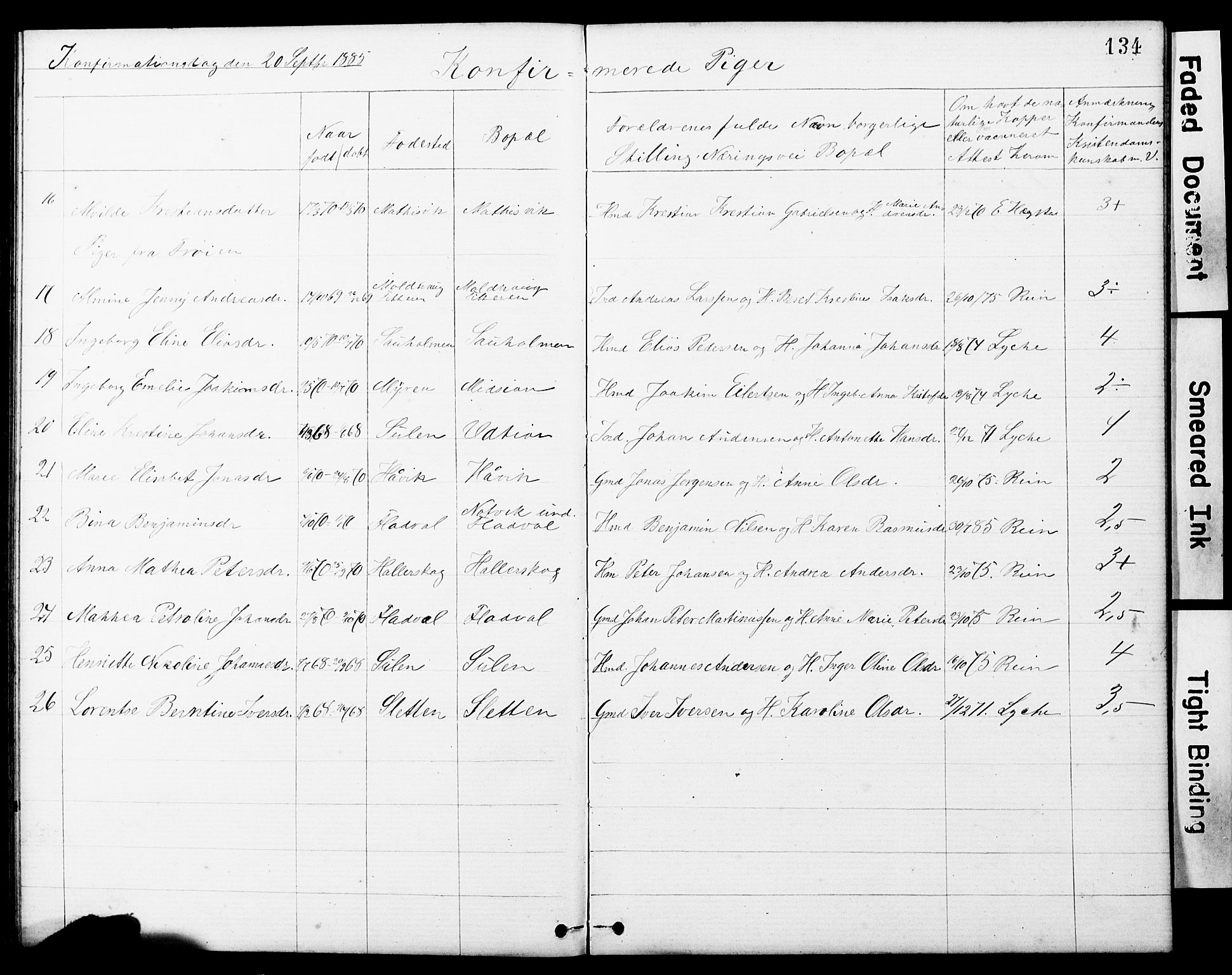 Ministerialprotokoller, klokkerbøker og fødselsregistre - Sør-Trøndelag, AV/SAT-A-1456/634/L0541: Parish register (copy) no. 634C03, 1874-1891, p. 134