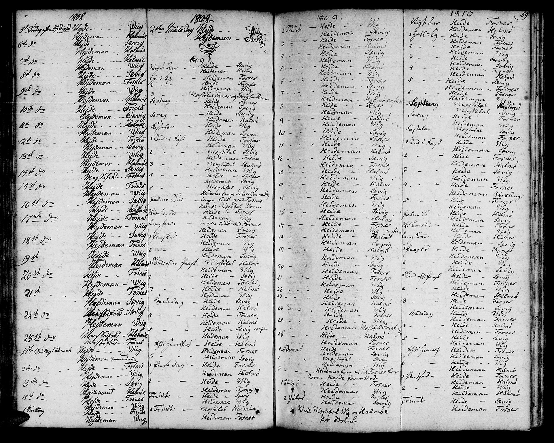 Ministerialprotokoller, klokkerbøker og fødselsregistre - Nord-Trøndelag, SAT/A-1458/773/L0608: Parish register (official) no. 773A02, 1784-1816, p. 59