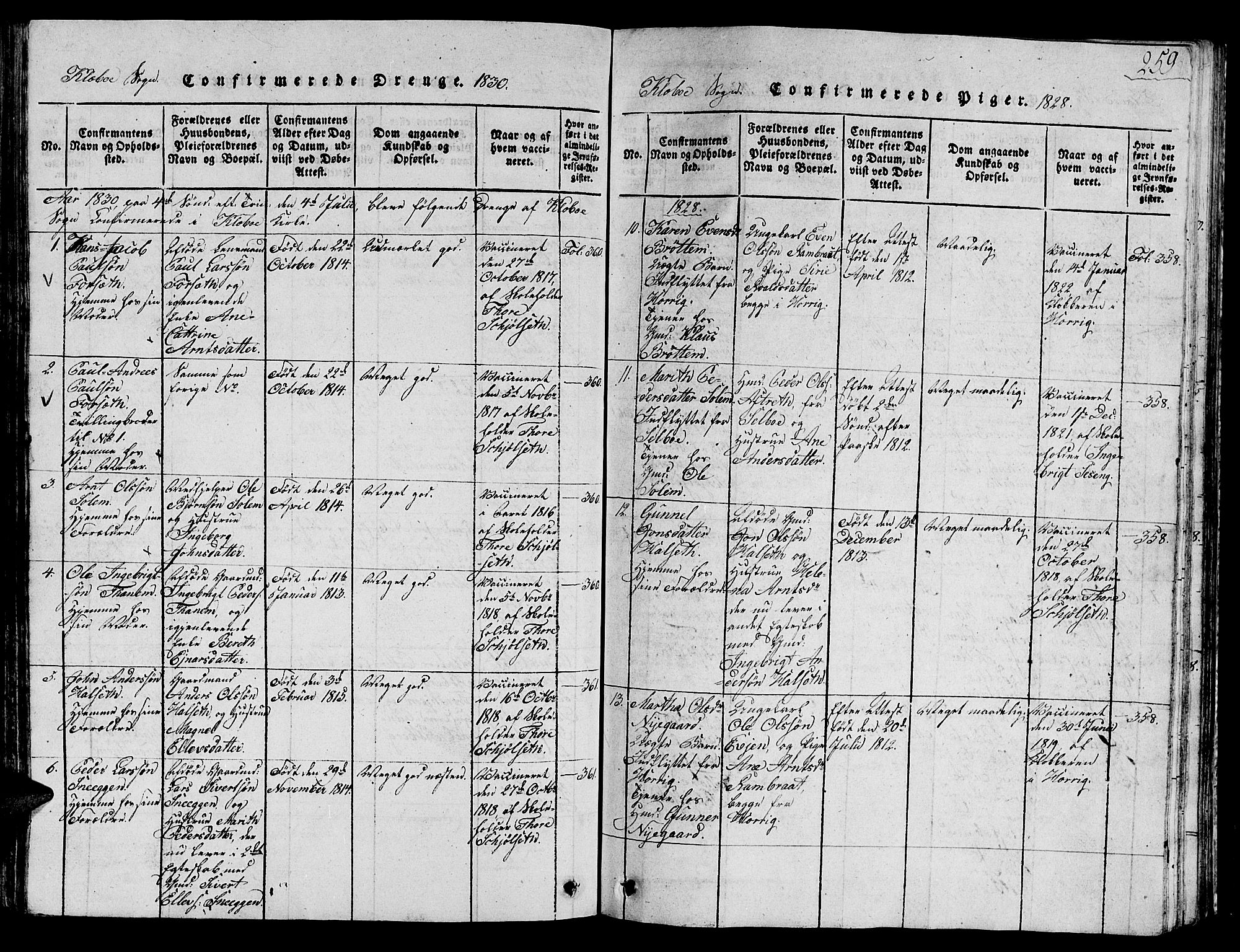 Ministerialprotokoller, klokkerbøker og fødselsregistre - Sør-Trøndelag, SAT/A-1456/618/L0450: Parish register (copy) no. 618C01, 1816-1865, p. 259
