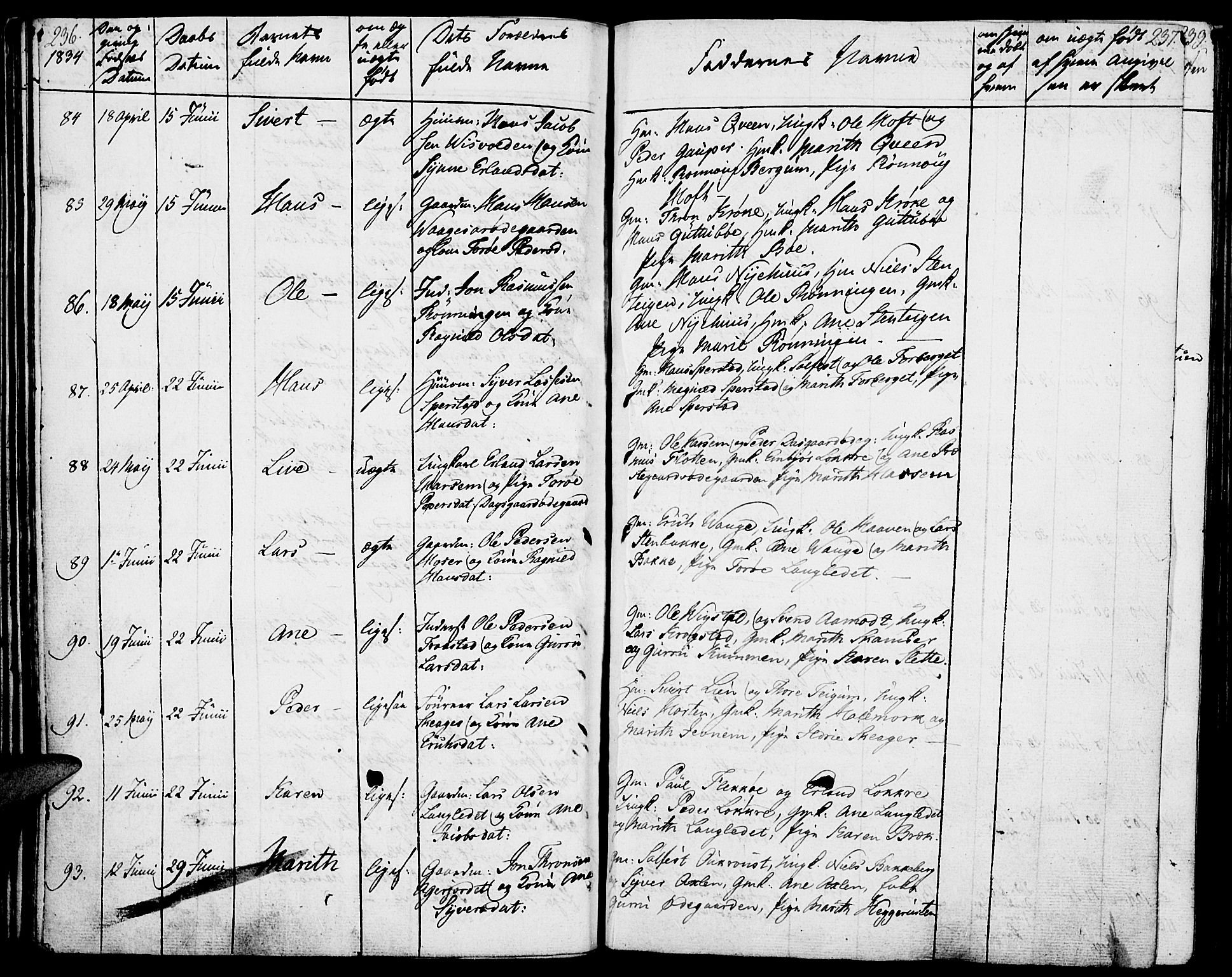 Lom prestekontor, SAH/PREST-070/K/L0005: Parish register (official) no. 5, 1825-1837, p. 236-237