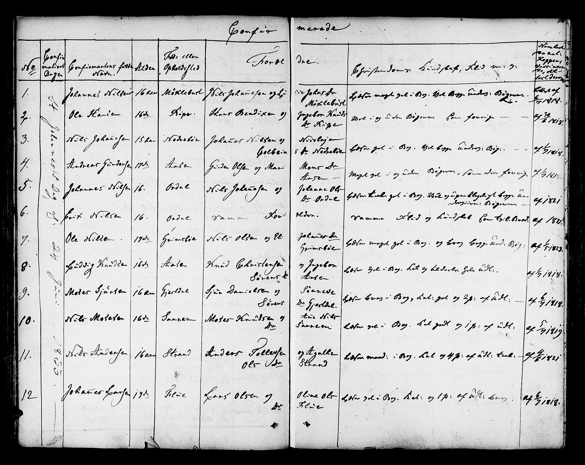 Jølster sokneprestembete, SAB/A-80701/H/Haa/Haaa/L0008: Parish register (official) no. A 8, 1821-1833, p. 110