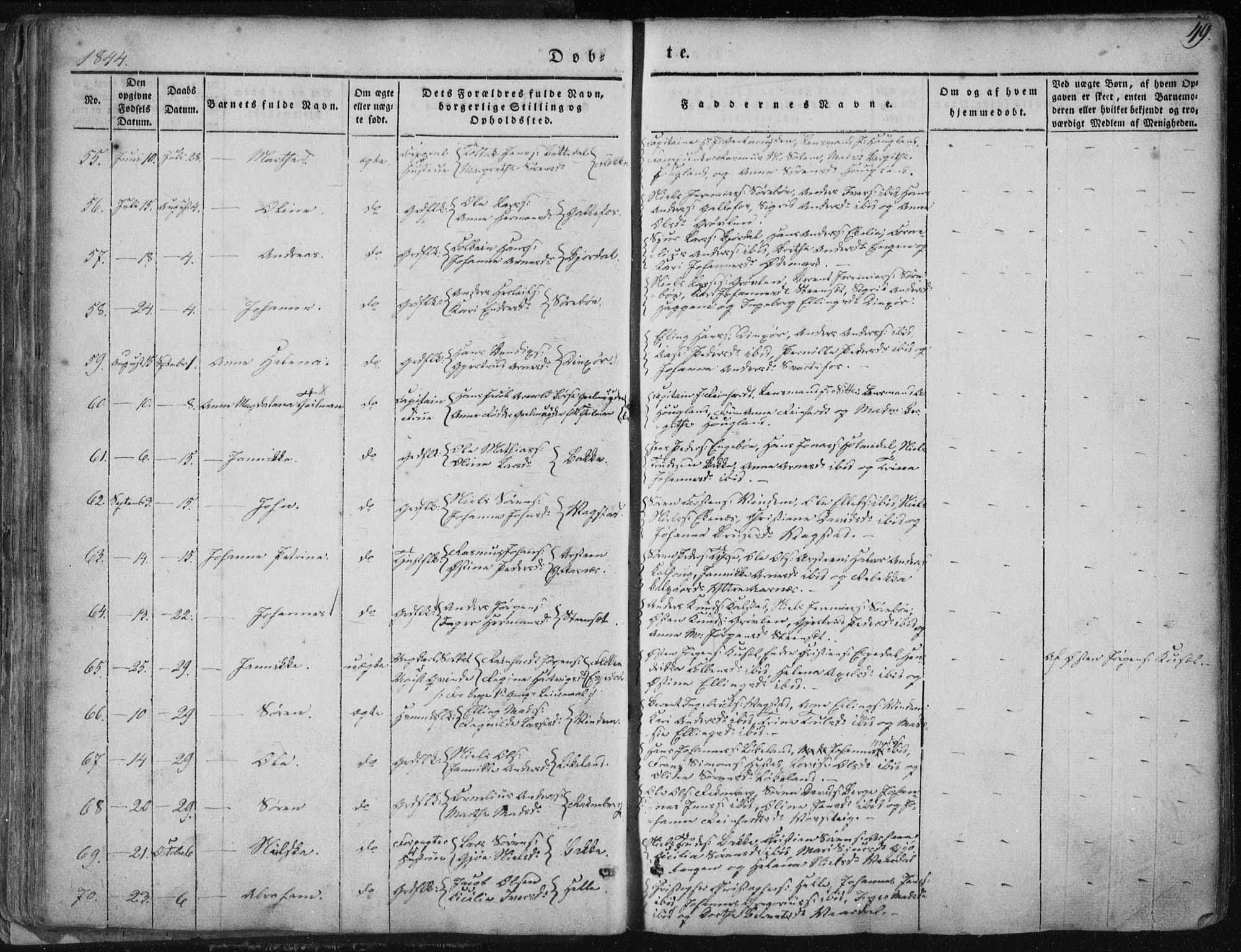 Fjaler sokneprestembete, SAB/A-79801/H/Haa/Haaa/L0006: Parish register (official) no. A 6, 1835-1884, p. 49