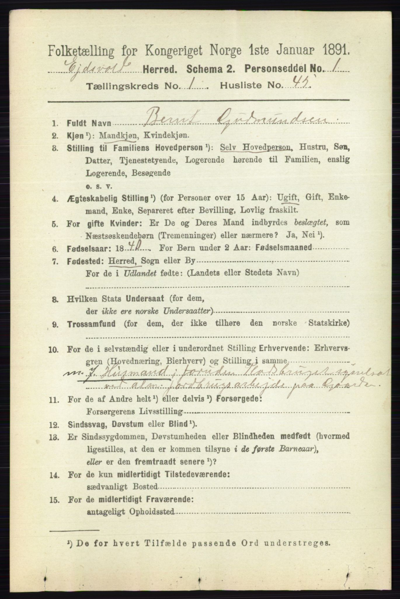 RA, 1891 census for 0237 Eidsvoll, 1891, p. 492