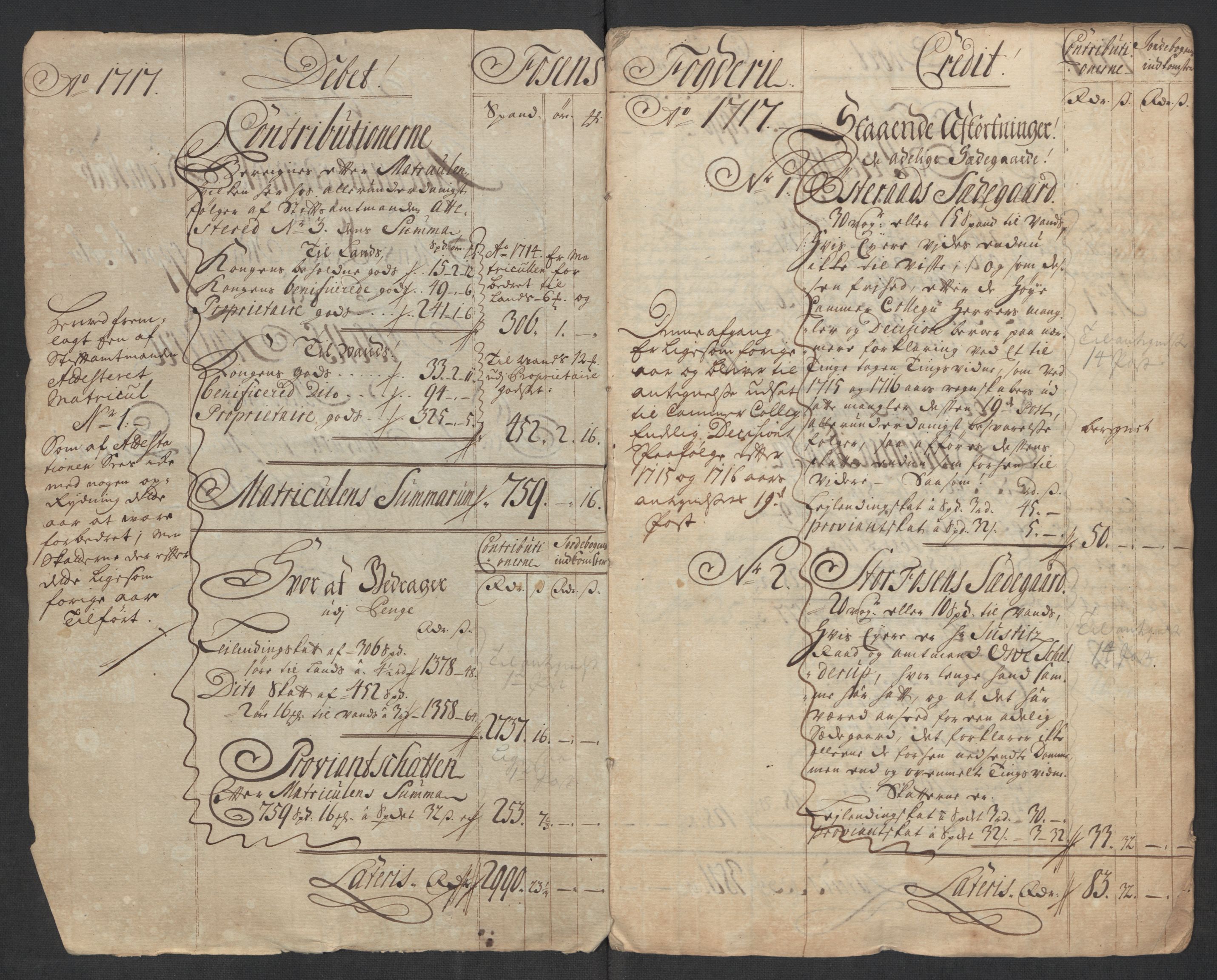 Rentekammeret inntil 1814, Reviderte regnskaper, Fogderegnskap, AV/RA-EA-4092/R57/L3865: Fogderegnskap Fosen, 1717, p. 4