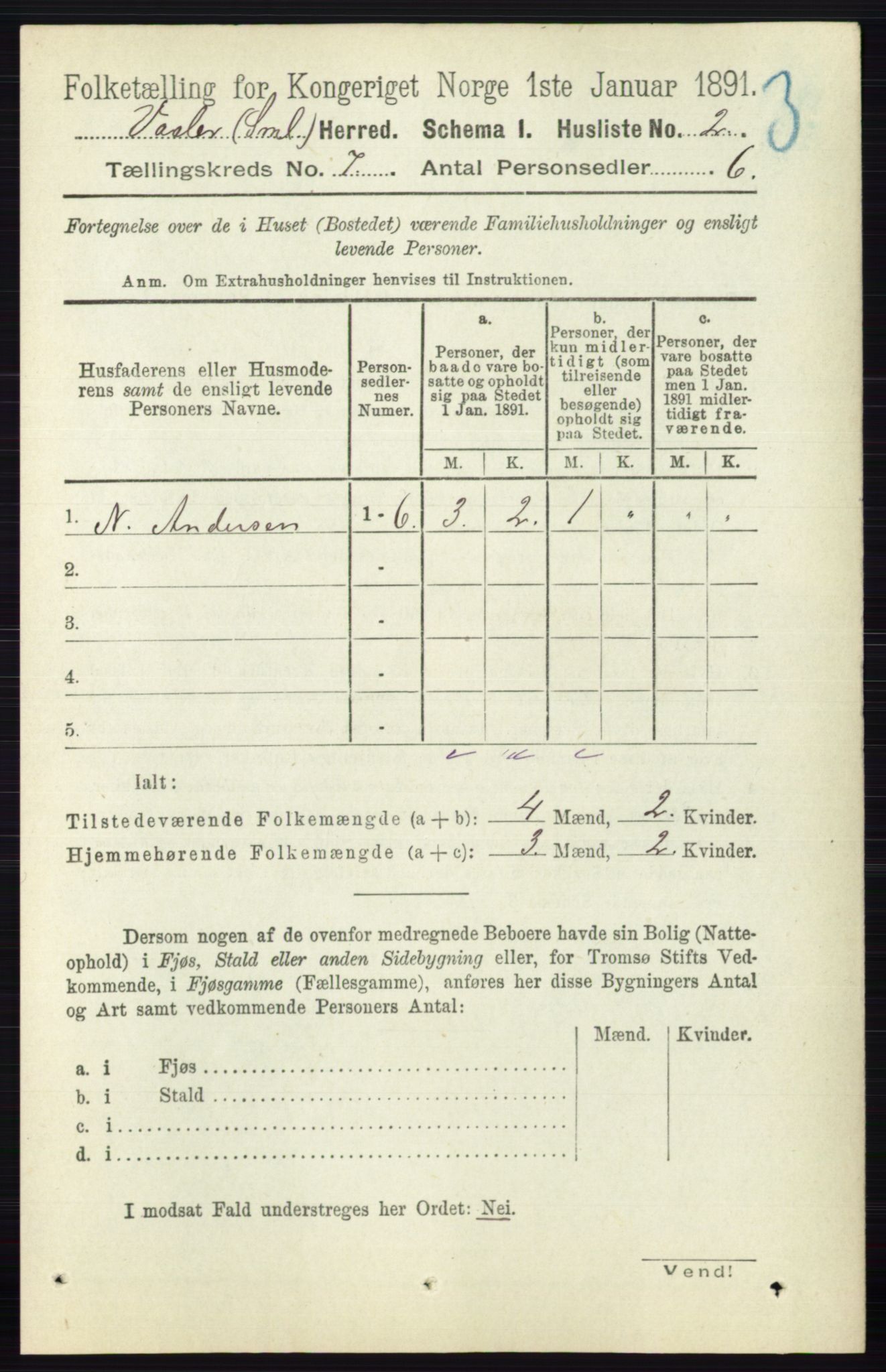 RA, 1891 census for 0137 Våler, 1891, p. 2799