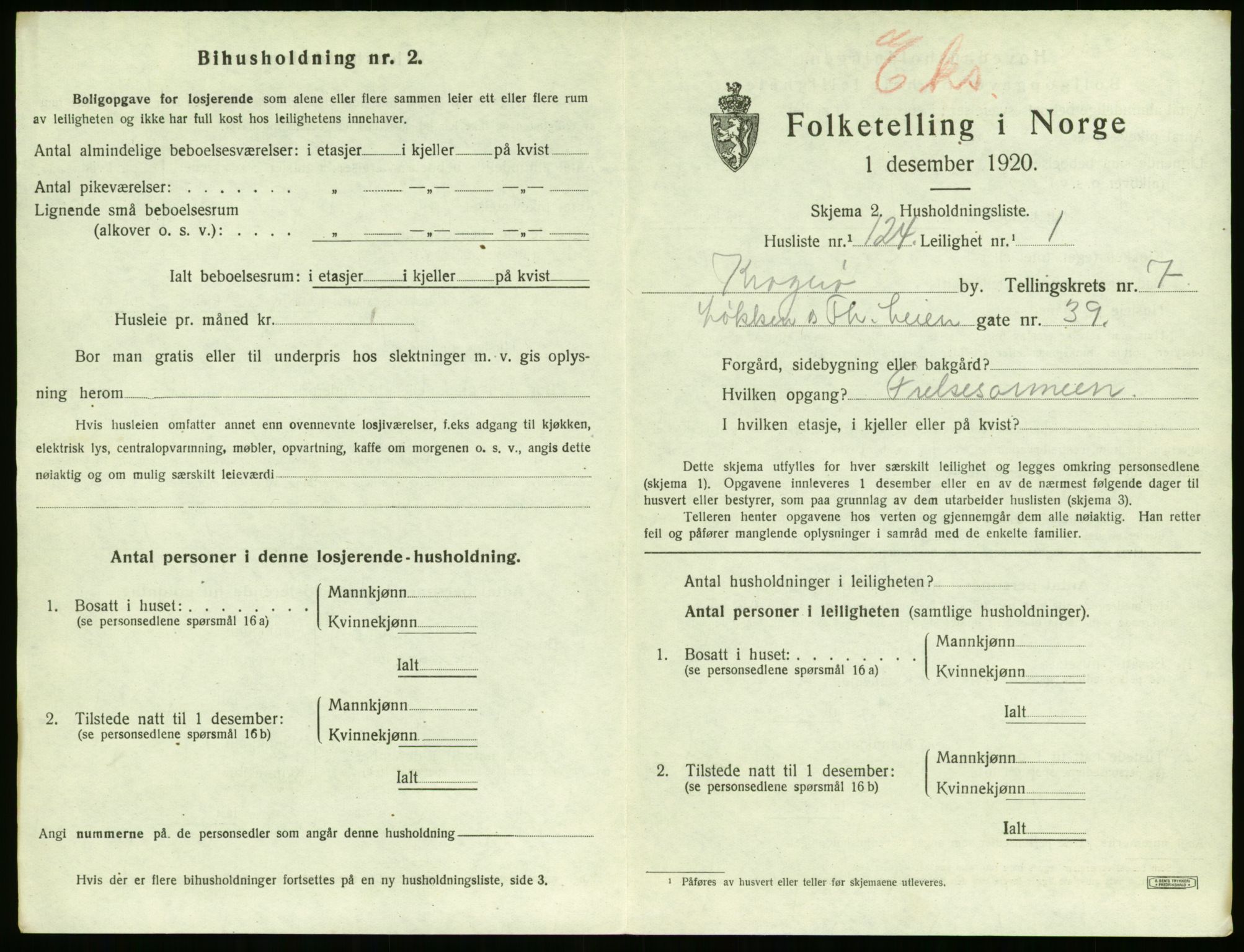 SAKO, 1920 census for Kragerø, 1920, p. 4387