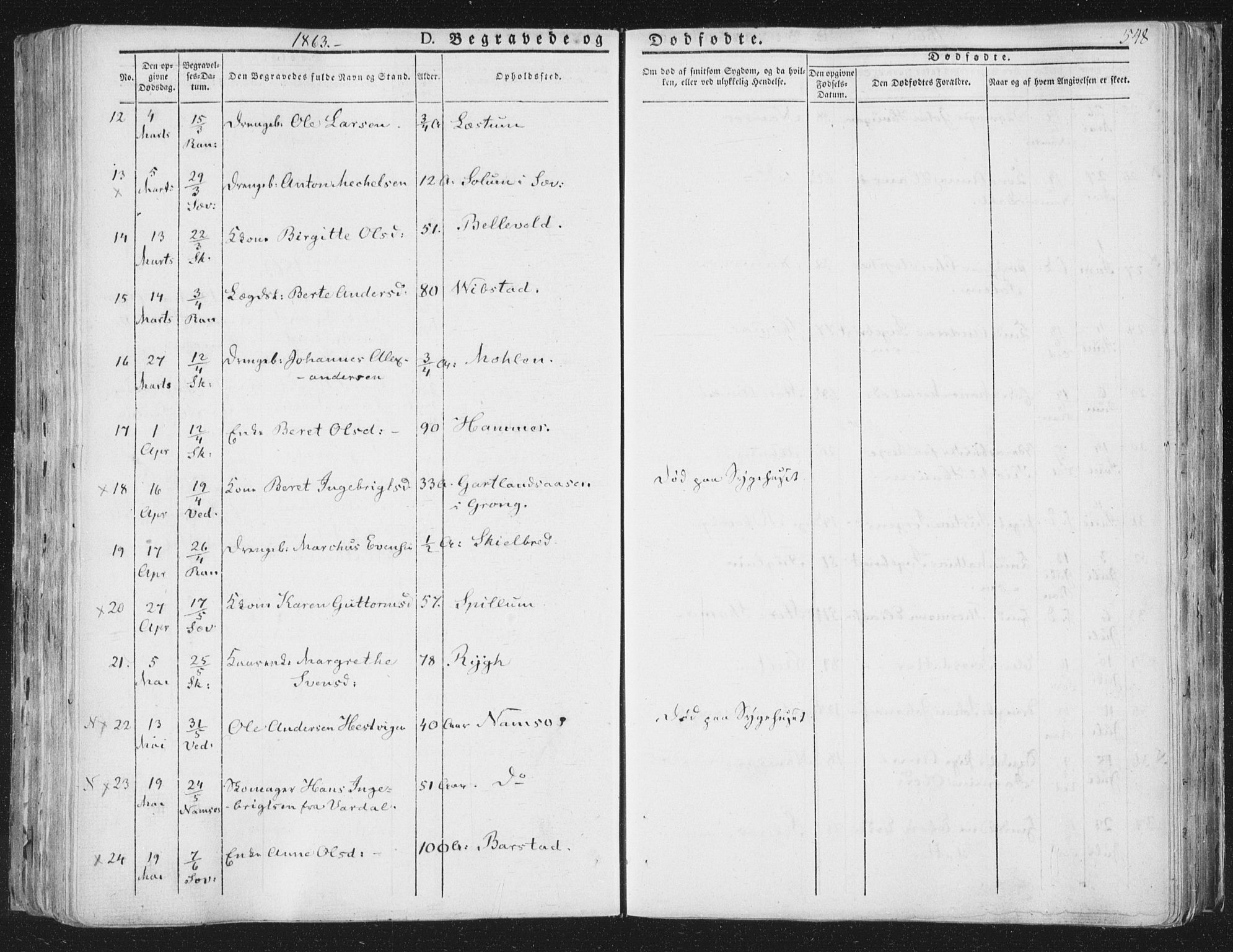 Ministerialprotokoller, klokkerbøker og fødselsregistre - Nord-Trøndelag, SAT/A-1458/764/L0552: Parish register (official) no. 764A07b, 1824-1865, p. 548