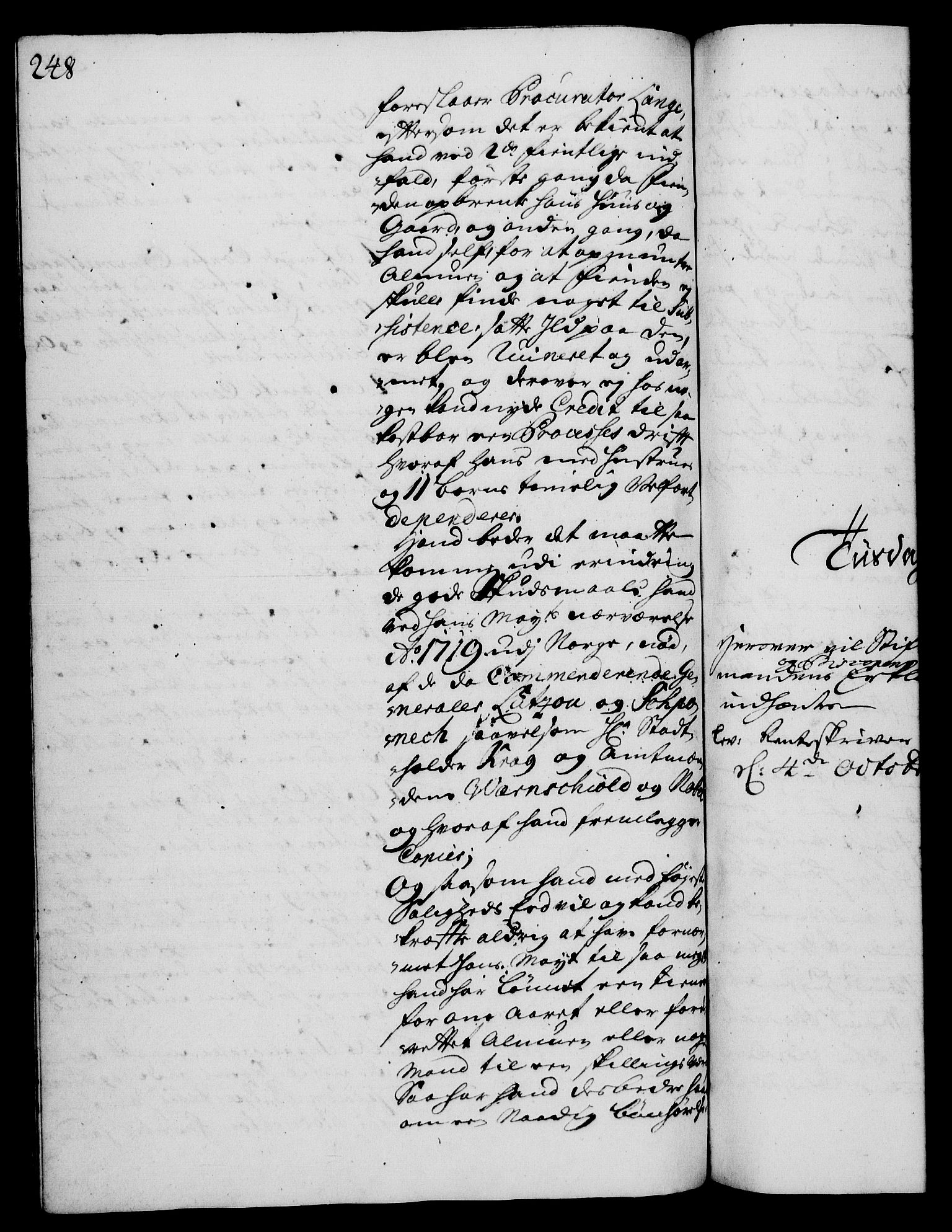 Rentekammeret, Kammerkanselliet, AV/RA-EA-3111/G/Gh/Gha/L0011: Norsk ekstraktmemorialprotokoll (merket RK 53.56), 1729, p. 248