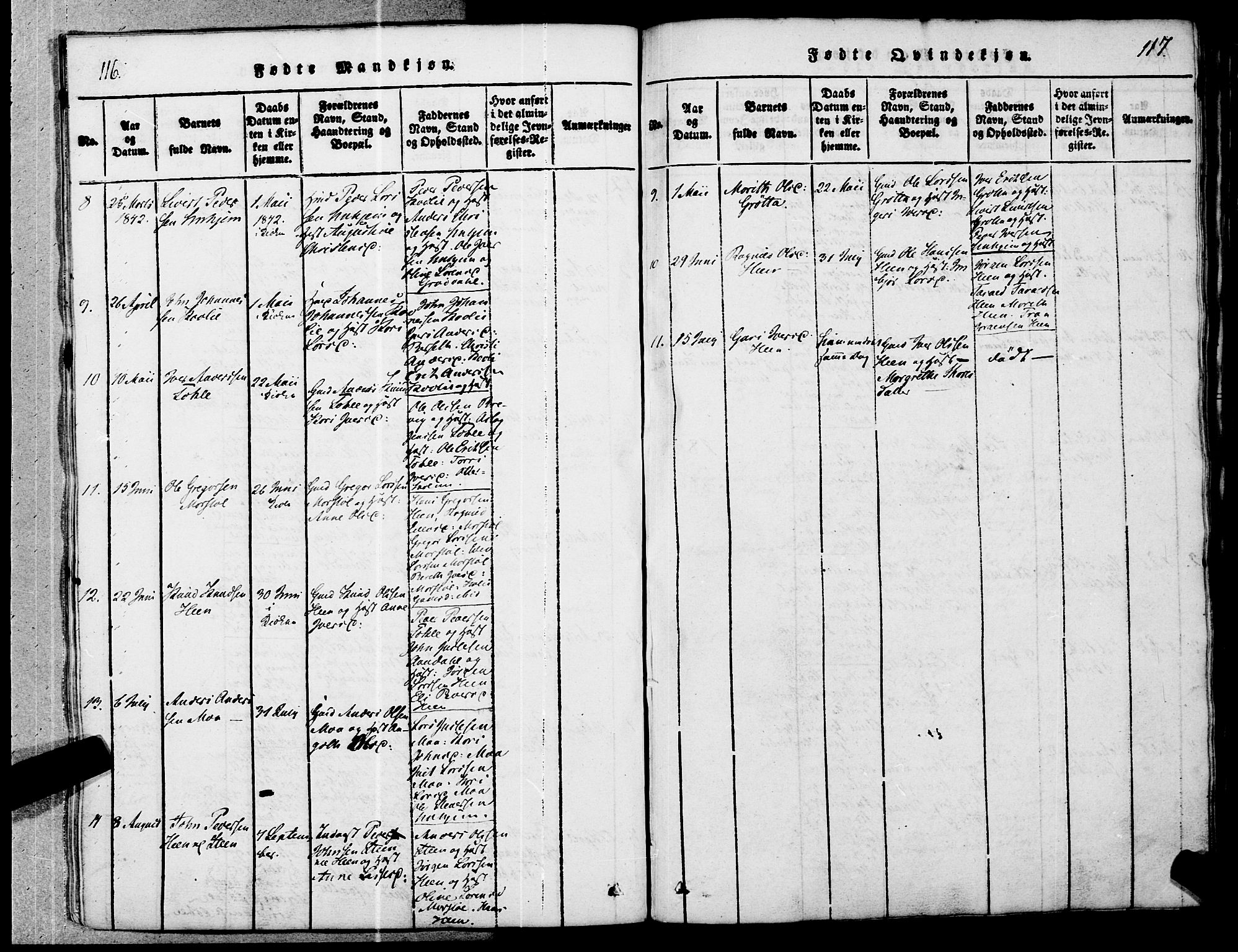 Ministerialprotokoller, klokkerbøker og fødselsregistre - Møre og Romsdal, AV/SAT-A-1454/545/L0585: Parish register (official) no. 545A01, 1818-1853, p. 116-117